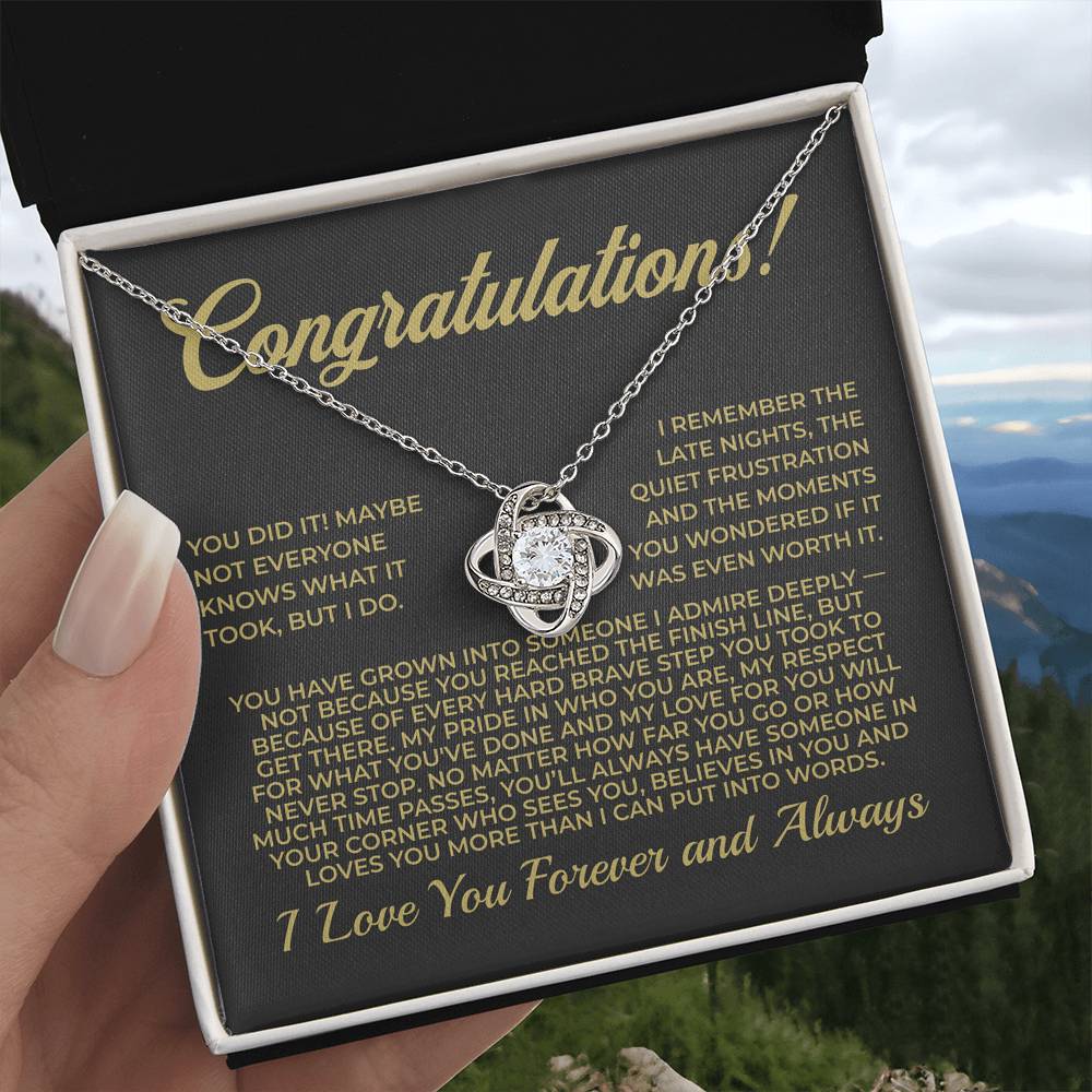 ShineOn Fulfillment Jewelry Congratulations! - Love Knot Necklace - GHR1079