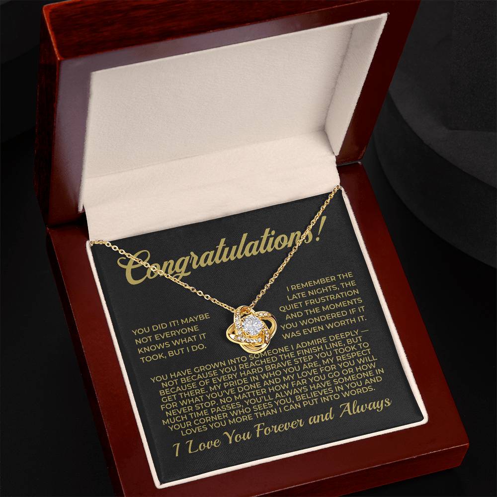 ShineOn Fulfillment Jewelry Congratulations! - Love Knot Necklace - GHR1079