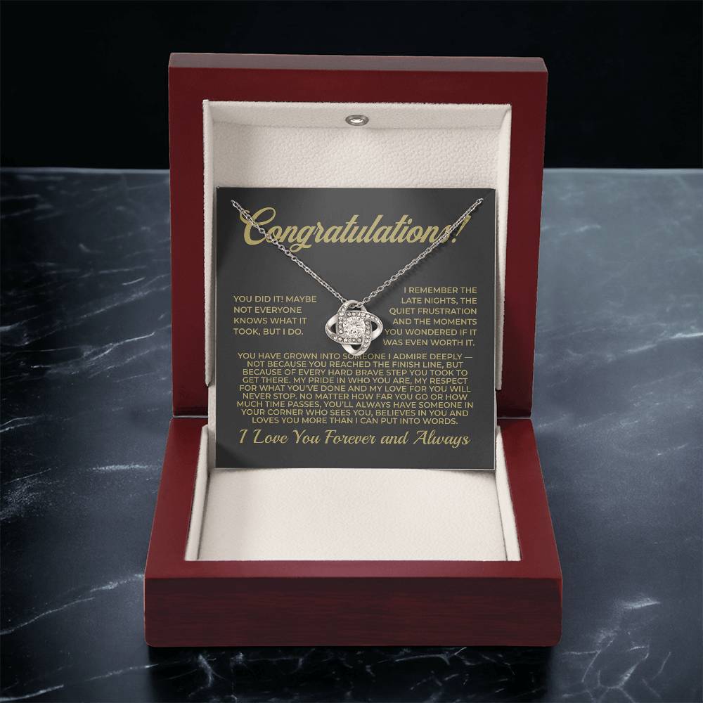 ShineOn Fulfillment Jewelry Congratulations! - Love Knot Necklace - GHR1079