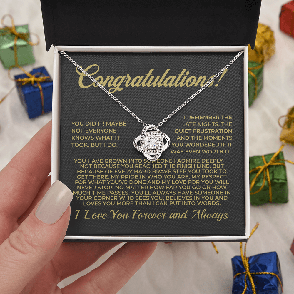 ShineOn Fulfillment Jewelry Congratulations! - Love Knot Necklace - GHR1079