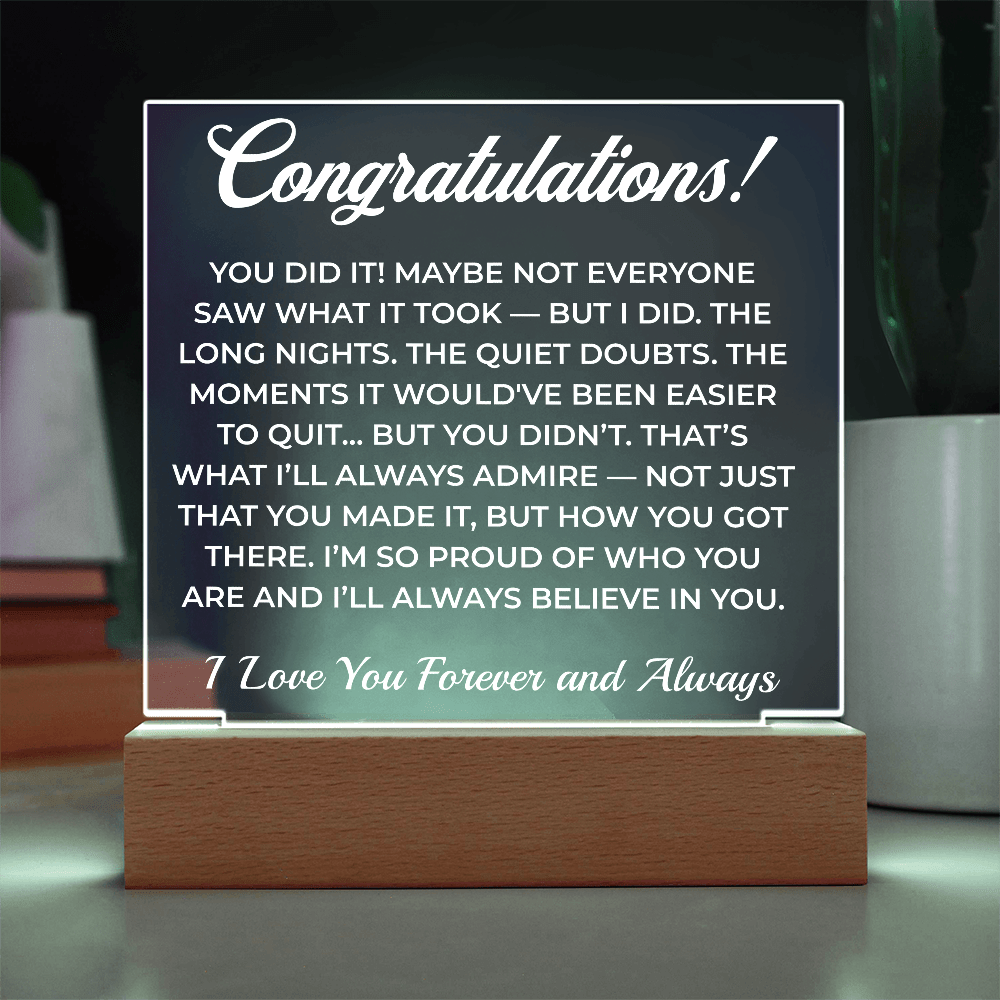 ShineOn Fulfillment Jewelry Graduation Congrats from Me - Acrylic Plaque - GHR1100