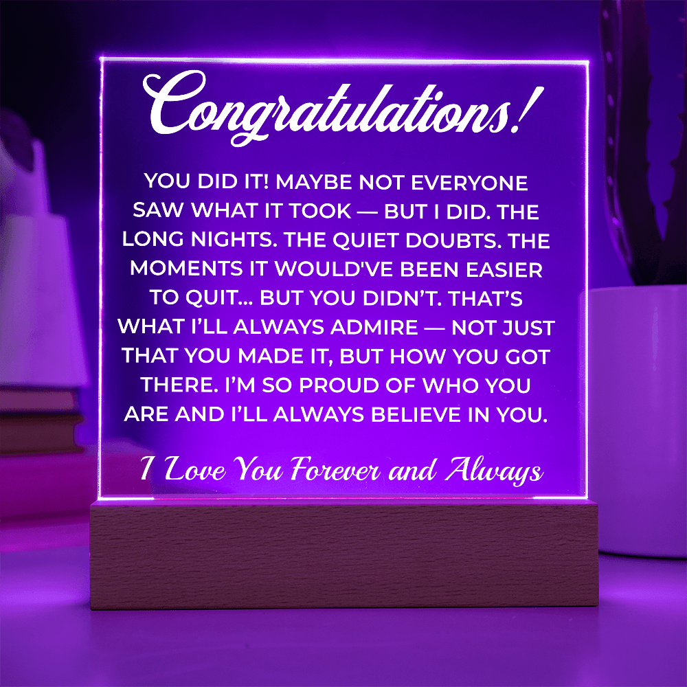 ShineOn Fulfillment Jewelry Graduation Congrats from Me - Acrylic Plaque - GHR1100