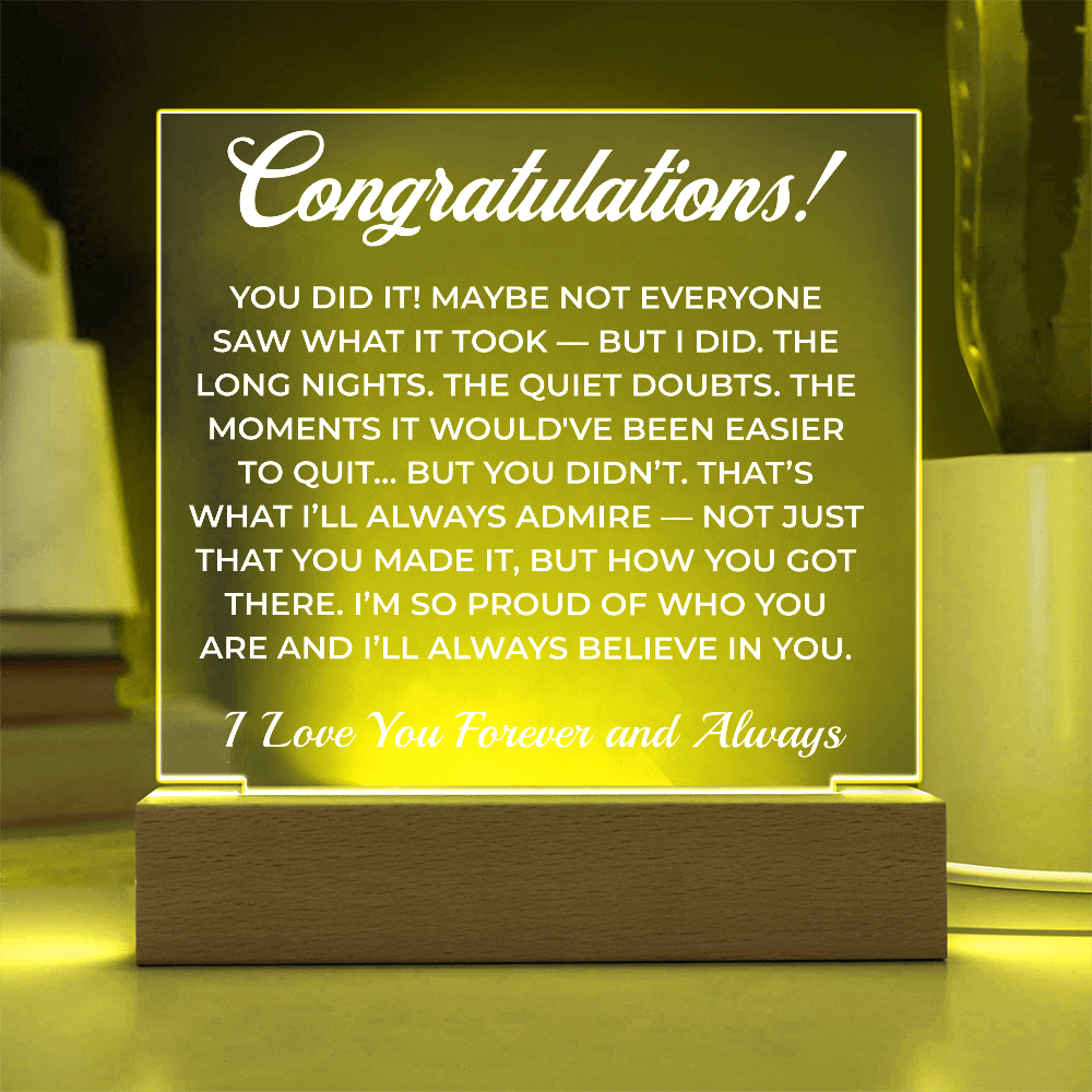 ShineOn Fulfillment Jewelry Graduation Congrats from Me - Acrylic Plaque - GHR1100