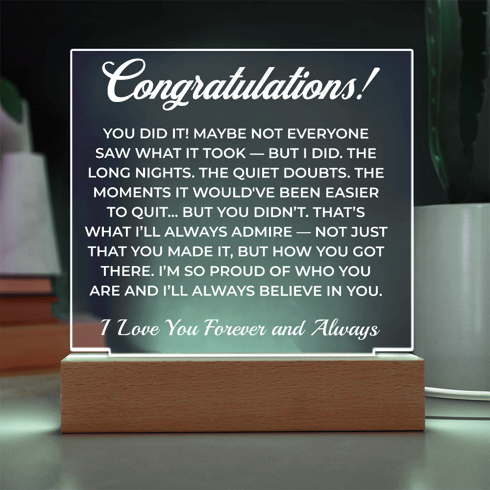 ShineOn Fulfillment Jewelry Graduation Congrats from Me - Acrylic Plaque - GHR1100