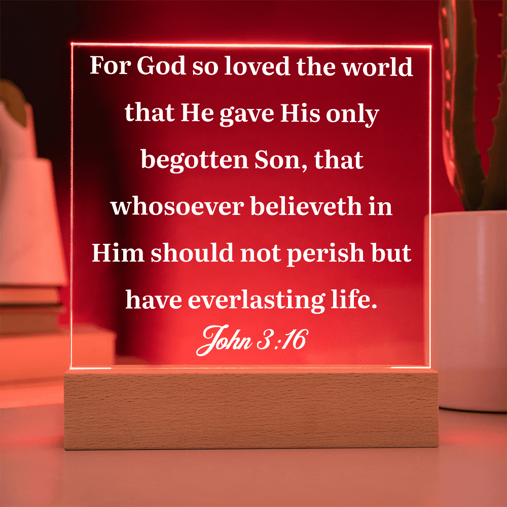 ShineOn Fulfillment Jewelry John 3:16 - Acrylic Plaque - GHR1078