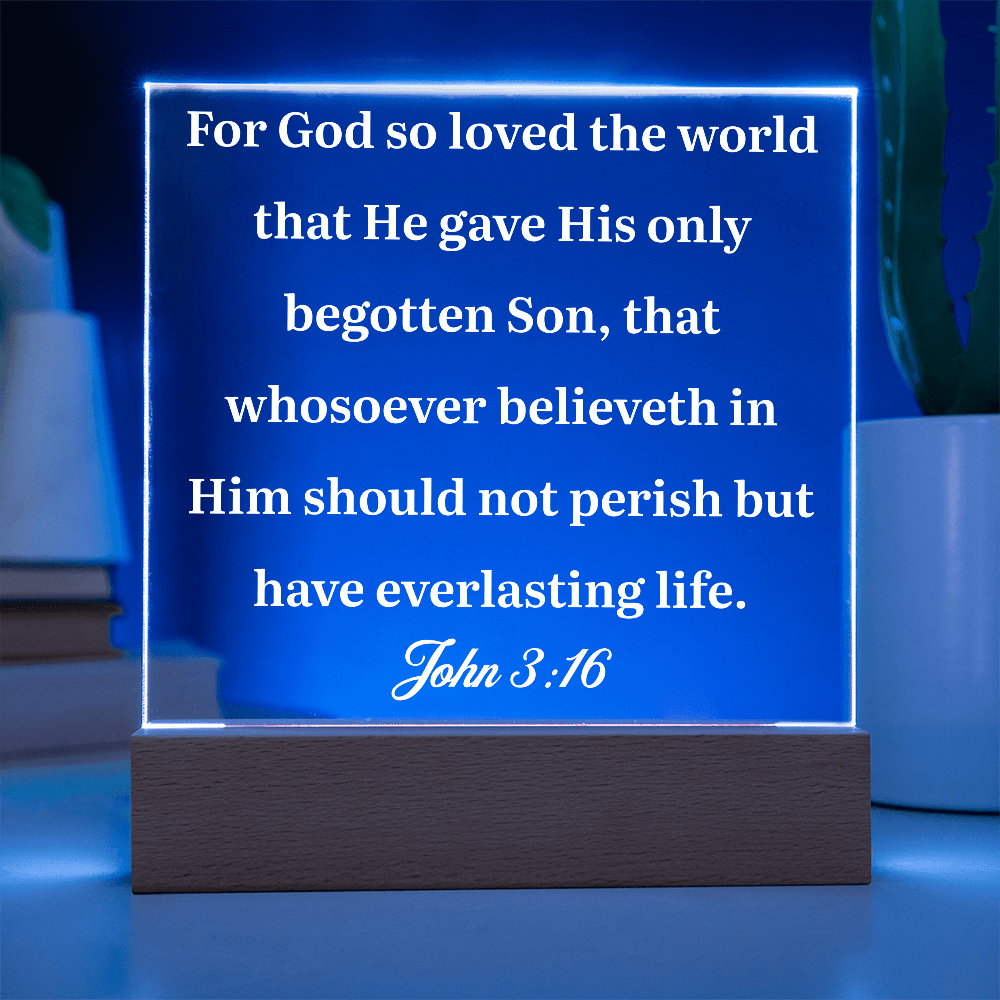 ShineOn Fulfillment Jewelry John 3:16 - Acrylic Plaque - GHR1078