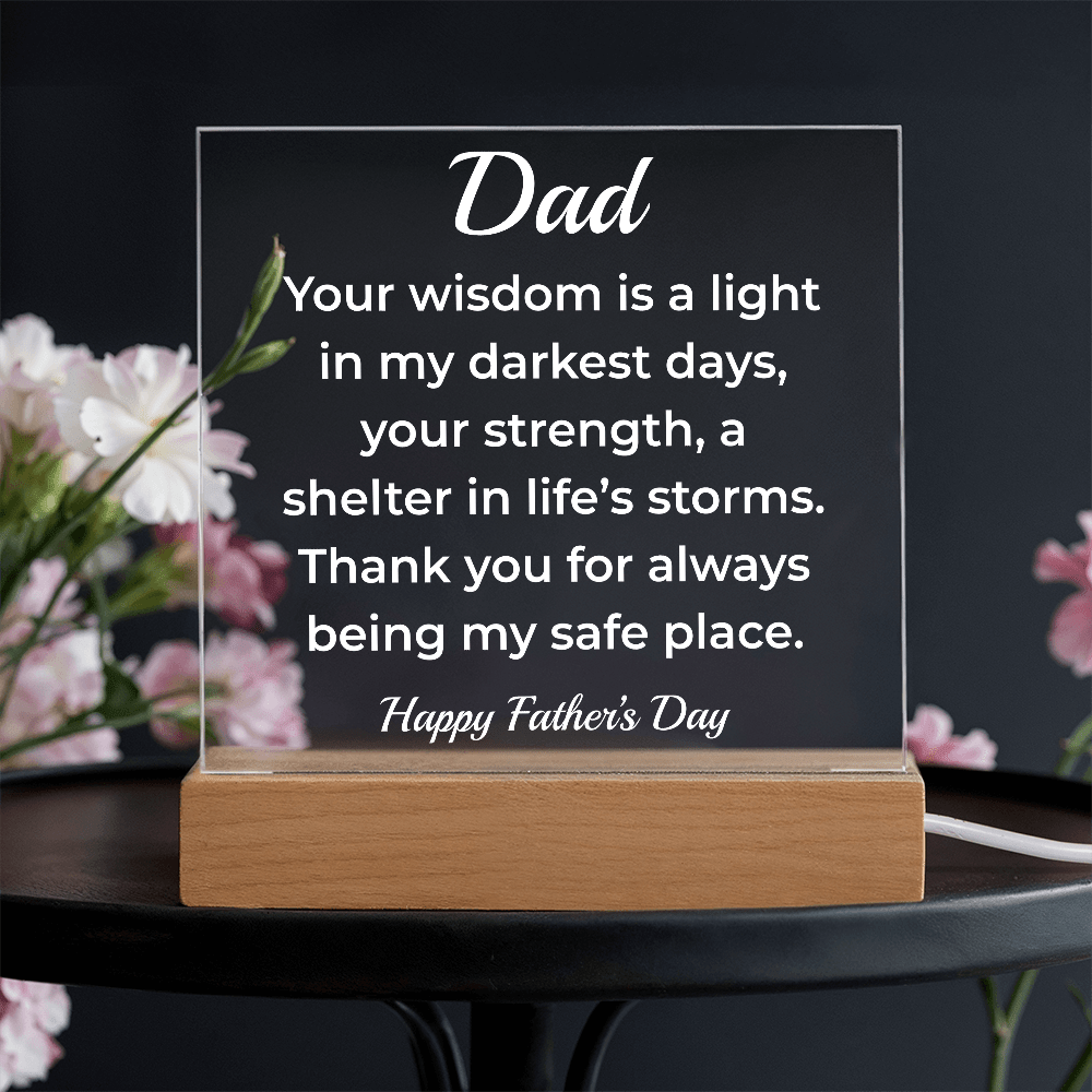 ShineOn Fulfillment Jewelry LED Corded Base Dad's Wisdom - LED Acrylic Plaque - GHR1132