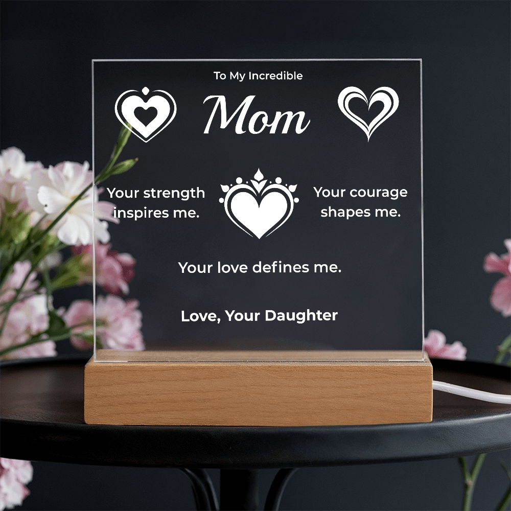 ShineOn Fulfillment Jewelry LED Corded Base Mom from Daughter Plaque