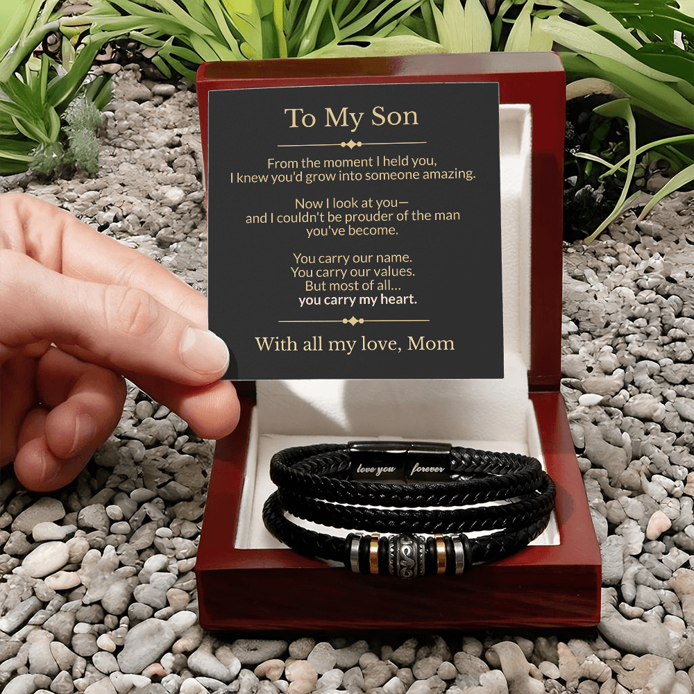 ShineOn Fulfillment Jewelry Luxury Box w/LED To My Son - Love You Forever Bracelet - GHR1184