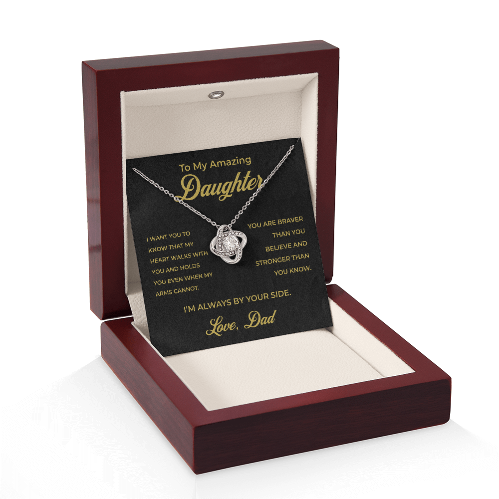ShineOn Fulfillment Jewelry To My Amazing Daughter From Dad - Black Love-knot Necklace