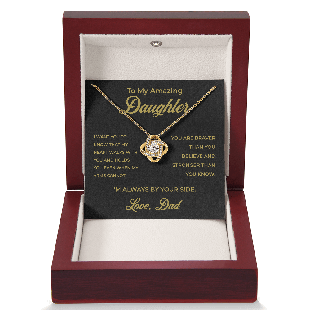 ShineOn Fulfillment Jewelry To My Amazing Daughter From Dad - Black Love-knot Necklace