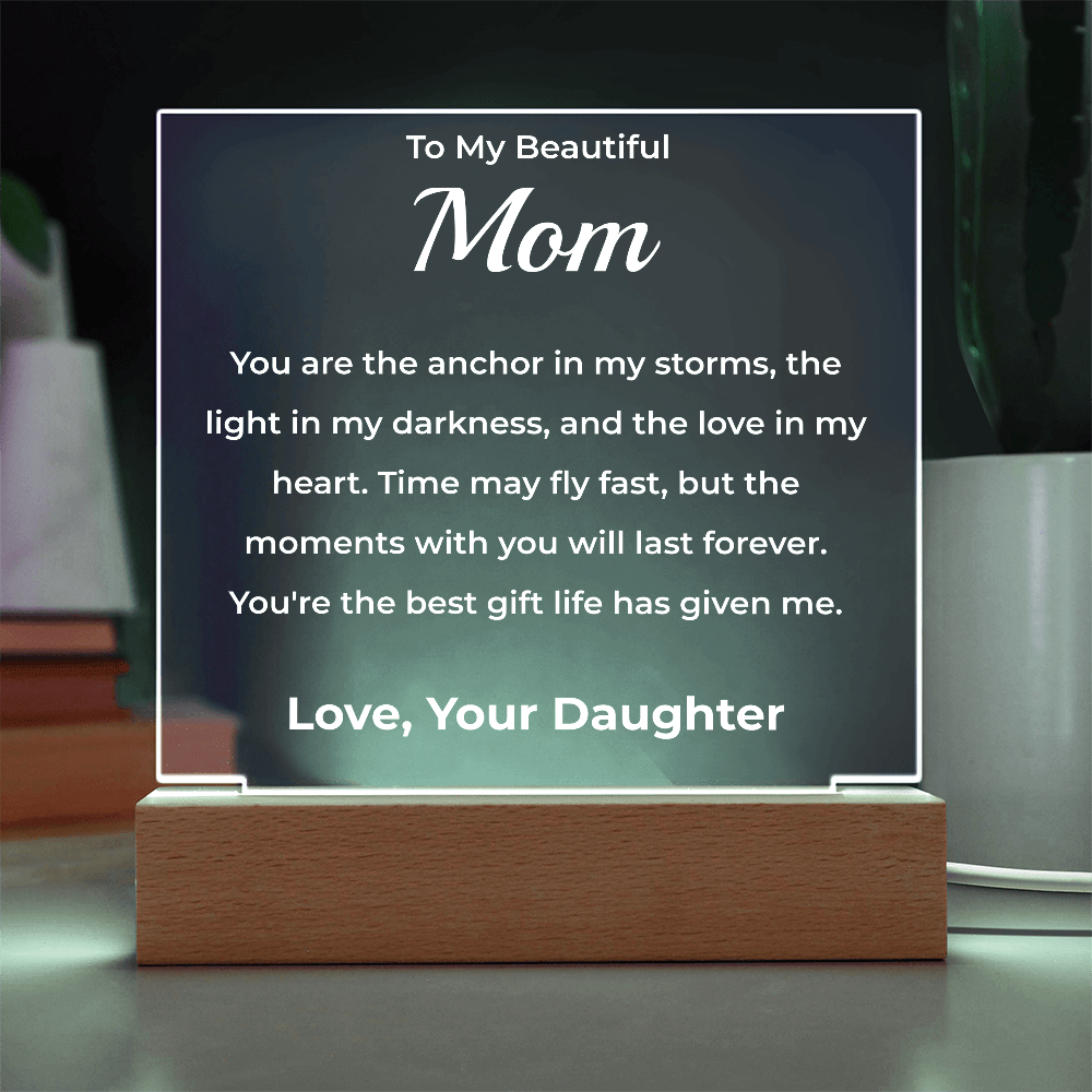 ShineOn Fulfillment Jewelry To My Beautiful Mom (From Daughter) - LED Acrylic Plaque