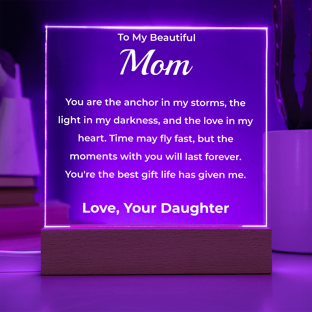 ShineOn Fulfillment Jewelry To My Beautiful Mom (From Daughter) - LED Acrylic Plaque