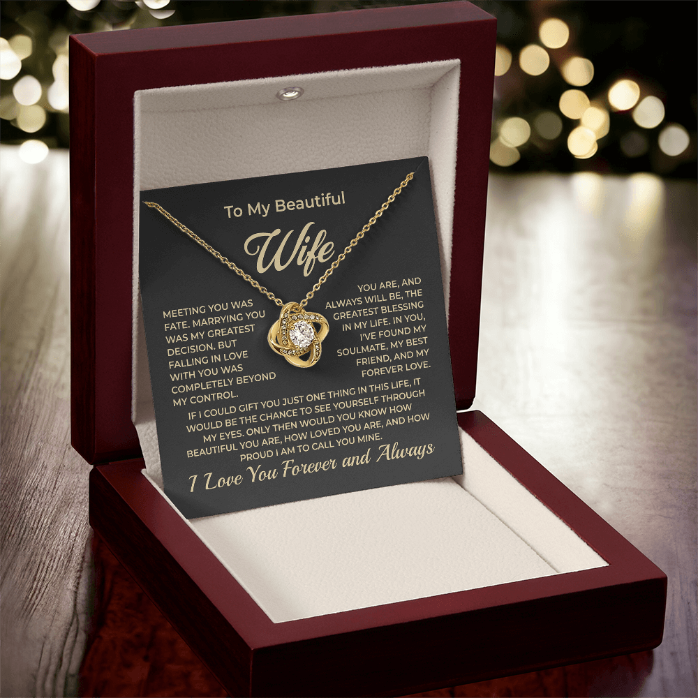 ShineOn Fulfillment Jewelry To My Beautiful Wife - Love Knot Necklace - GHR1152