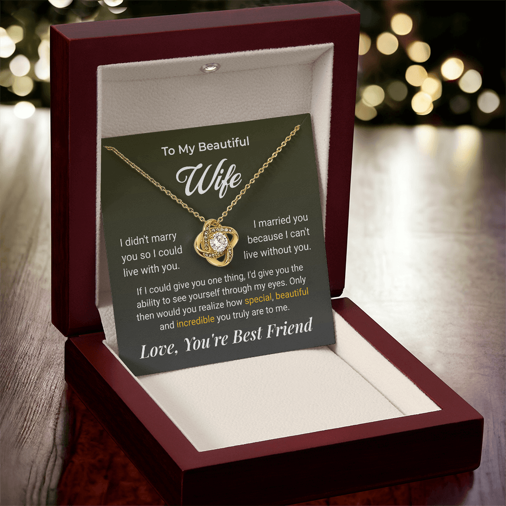 ShineOn Fulfillment Jewelry To My Beautiful Wife Love Knot Necklace - GHR1263