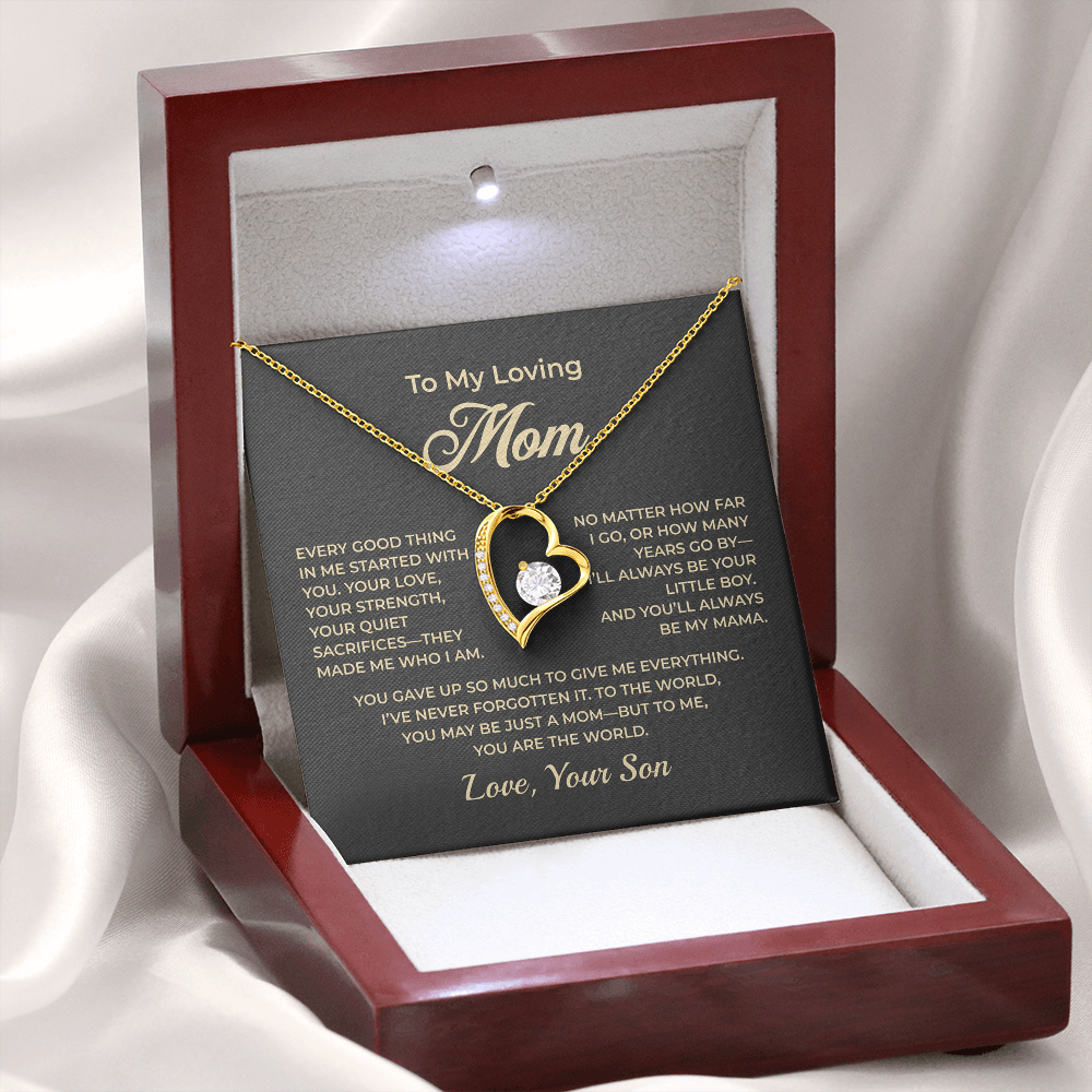 ShineOn Fulfillment Jewelry To My Loving Mom – From Son – Forever Love Necklace - GHR1153