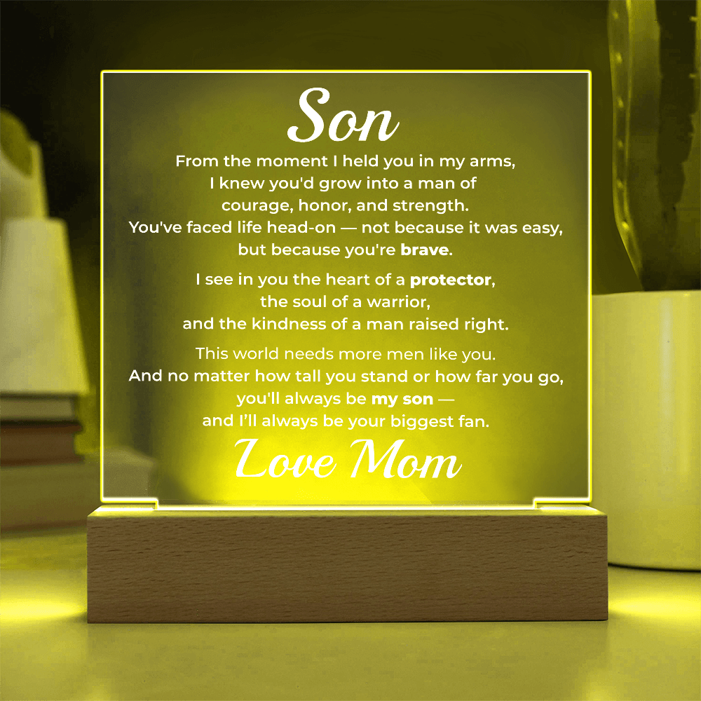 ShineOn Fulfillment Jewelry To My Son – LED Acrylic Plaque - GHR1194
