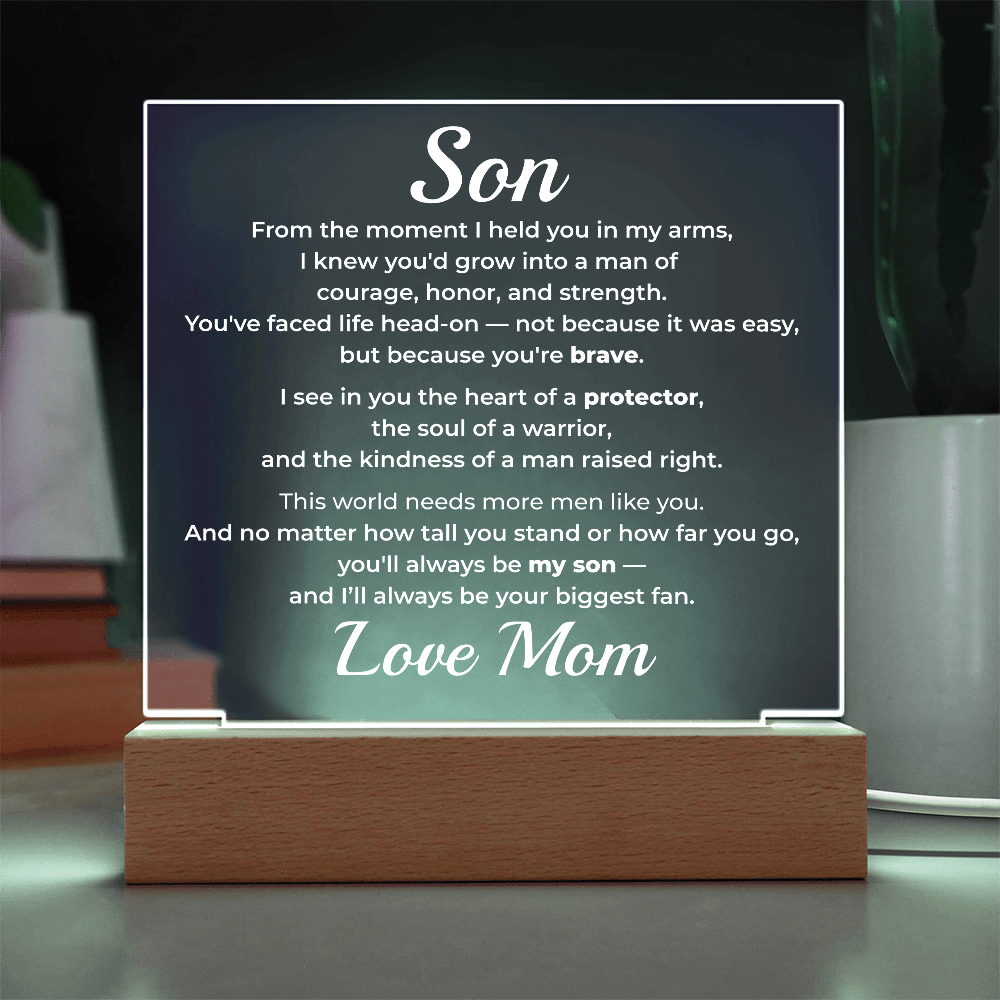 ShineOn Fulfillment Jewelry To My Son – LED Acrylic Plaque - GHR1194