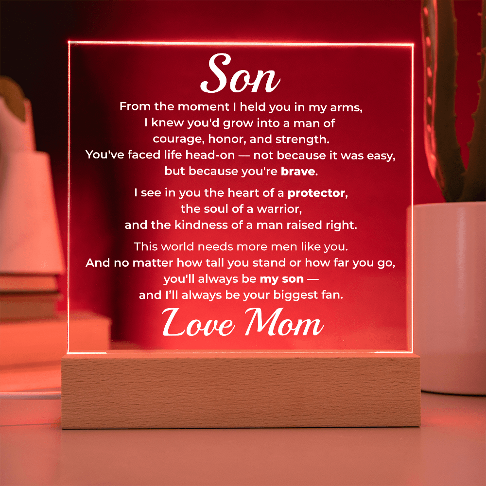 ShineOn Fulfillment Jewelry To My Son – LED Acrylic Plaque - GHR1194