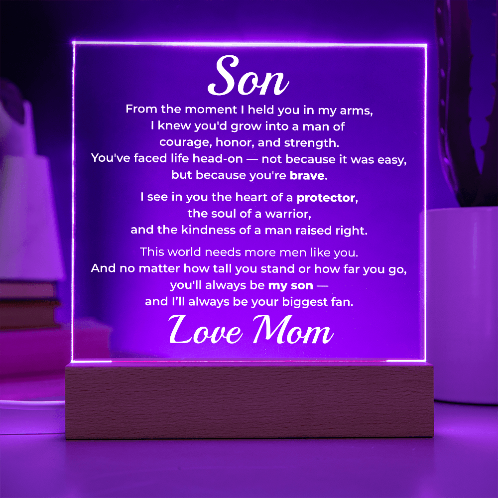 ShineOn Fulfillment Jewelry To My Son – LED Acrylic Plaque - GHR1194
