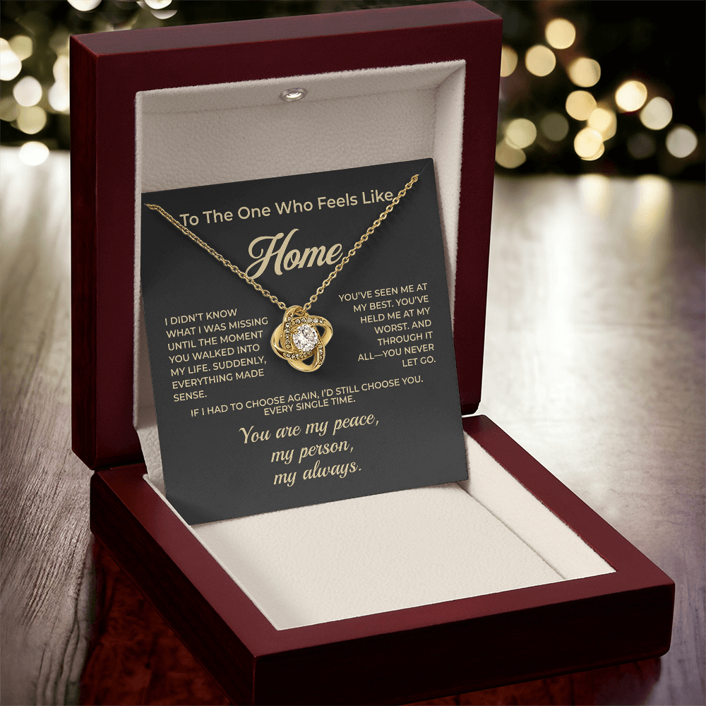 ShineOn Fulfillment Jewelry To The One Who Feels Like Home – Love Knot Necklace - GHR1155