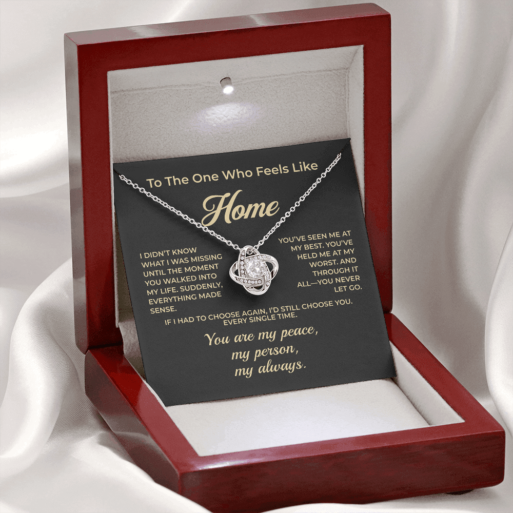 ShineOn Fulfillment Jewelry To The One Who Feels Like Home – Love Knot Necklace - GHR1155