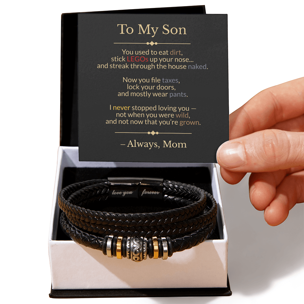 ShineOn Fulfillment Jewelry Two Tone Box To My Son – From Wild to Grown, and Always Loved - GHR1186