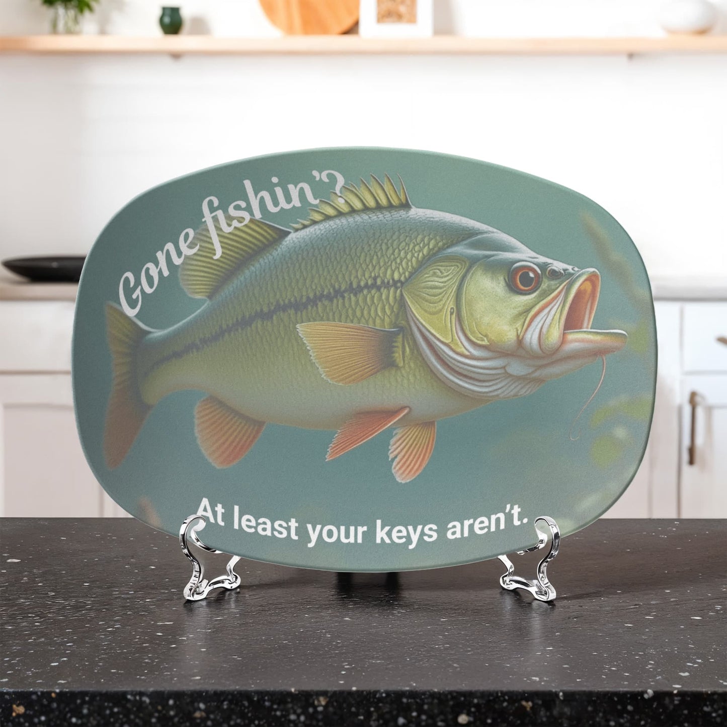 ShineOn Fulfillment Kitchenware 10”x14” Platter Gone Fishin' Catchall Tray - GHR1135