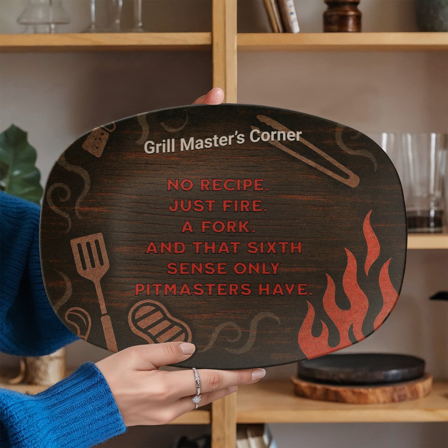 ShineOn Fulfillment Kitchenware 10”x14” Platter Grill Master's Corner – Catchall Tray - GHR1151