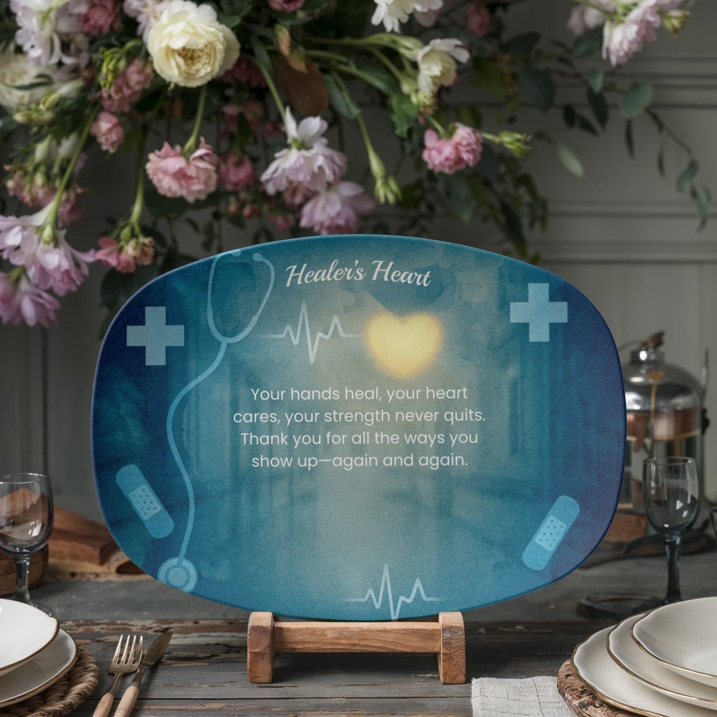 ShineOn Fulfillment Kitchenware 10”x14” Platter Healer's Heart – Catchall Tray - GHR1149