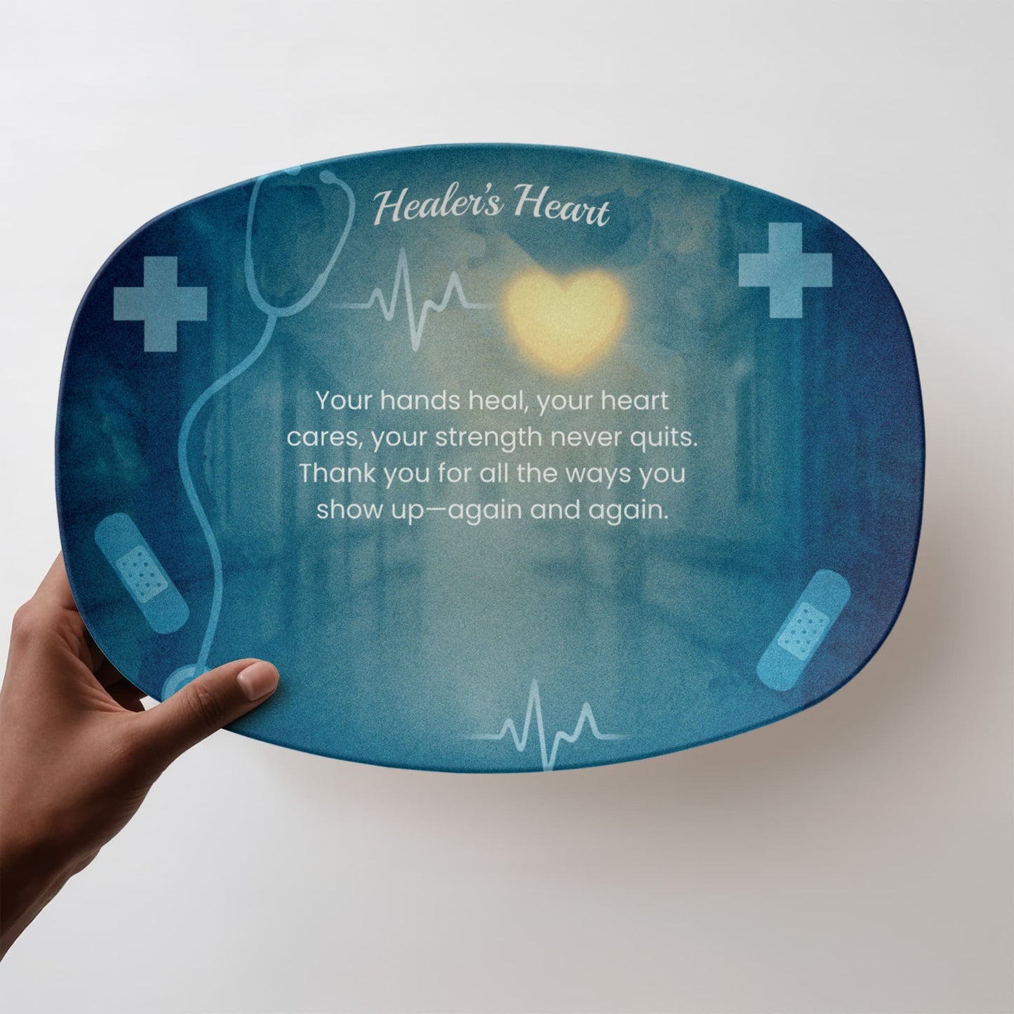ShineOn Fulfillment Kitchenware 10”x14” Platter Healer's Heart – Catchall Tray - GHR1149