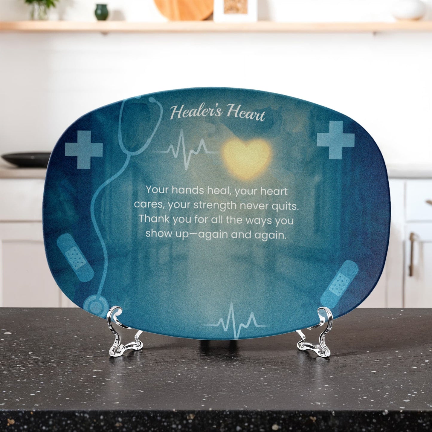 ShineOn Fulfillment Kitchenware 10”x14” Platter Healer's Heart – Catchall Tray - GHR1149