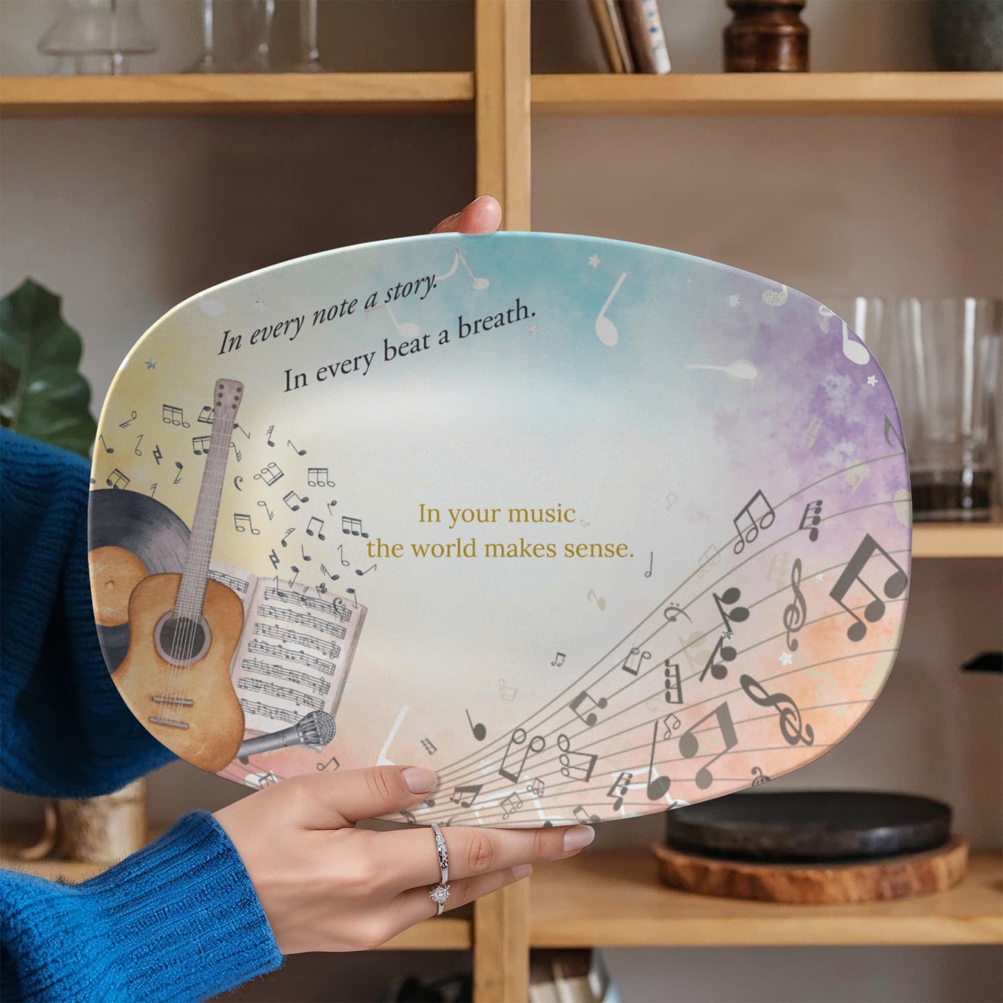ShineOn Fulfillment Kitchenware 10”x14” Platter In Tune with Life – Catchall Tray - GHR1146