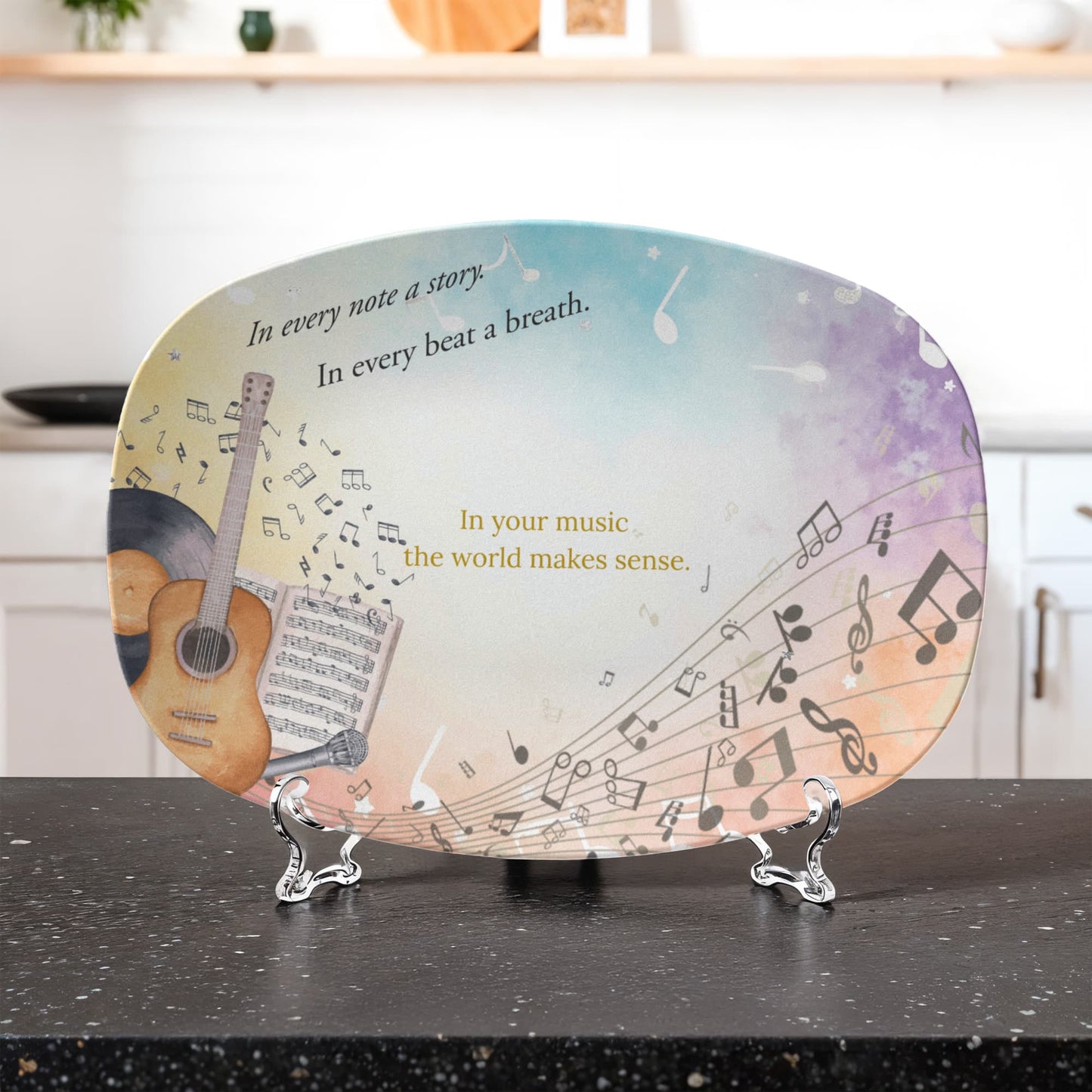 ShineOn Fulfillment Kitchenware 10”x14” Platter In Tune with Life – Catchall Tray - GHR1146
