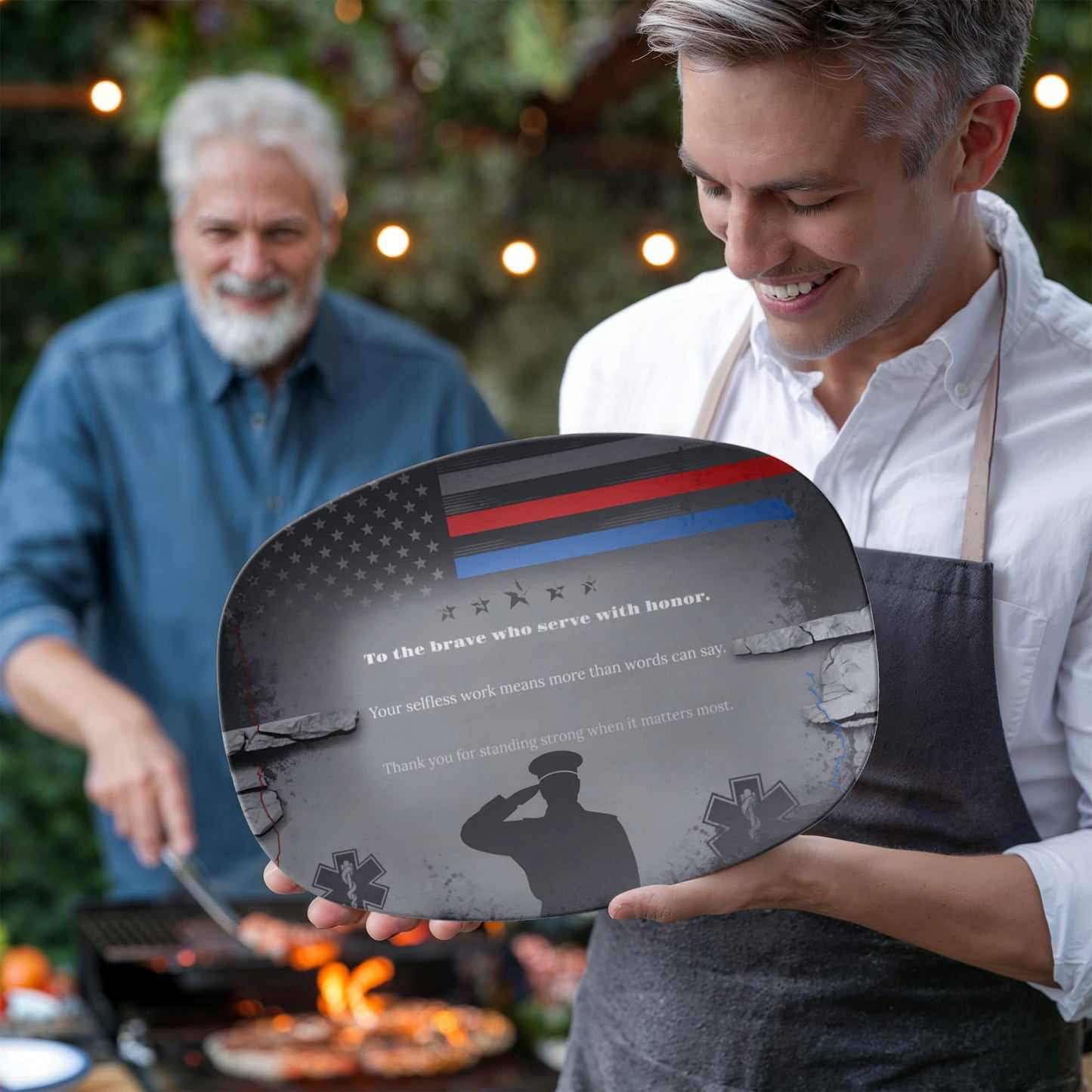 ShineOn Fulfillment Kitchenware 10”x14” Platter To the Brave – First Responder Catchall - GHR1142