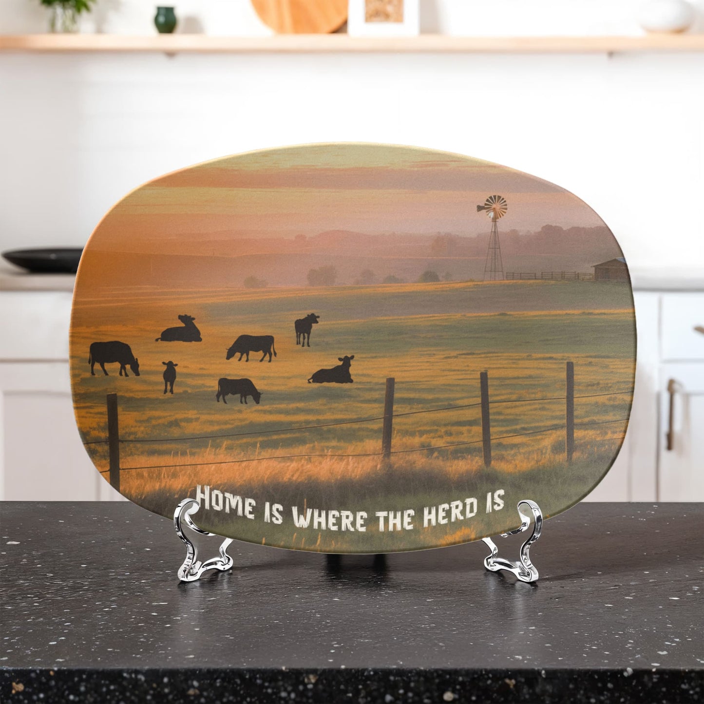 ShineOn Fulfillment Kitchenware 10”x14” Platter Where the Cattle Roam – Catchall Tray - GHR1141