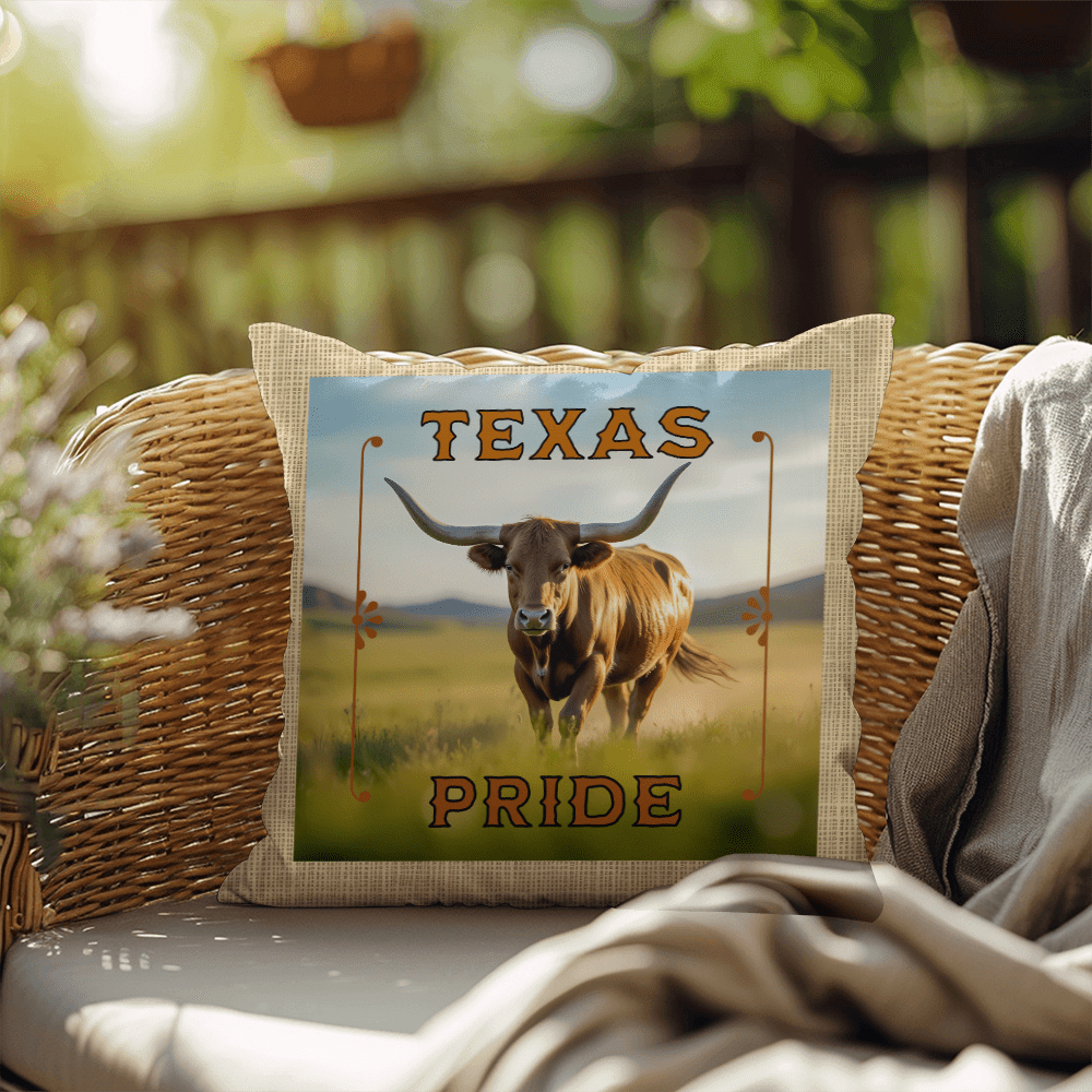ShineOn Fulfillment Bedding 18" x 18" Longhorn Cow Pillow