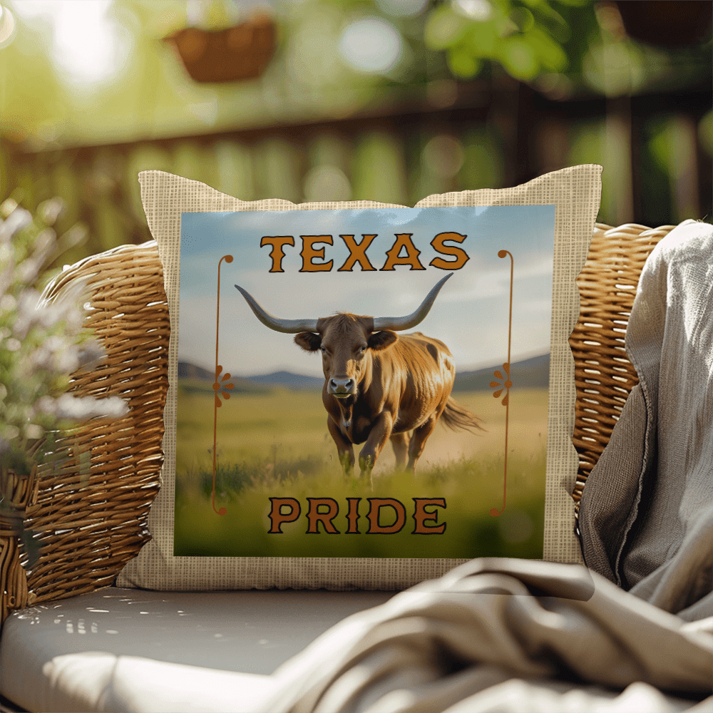 ShineOn Fulfillment Bedding 20" x 20" Longhorn Cow Pillow