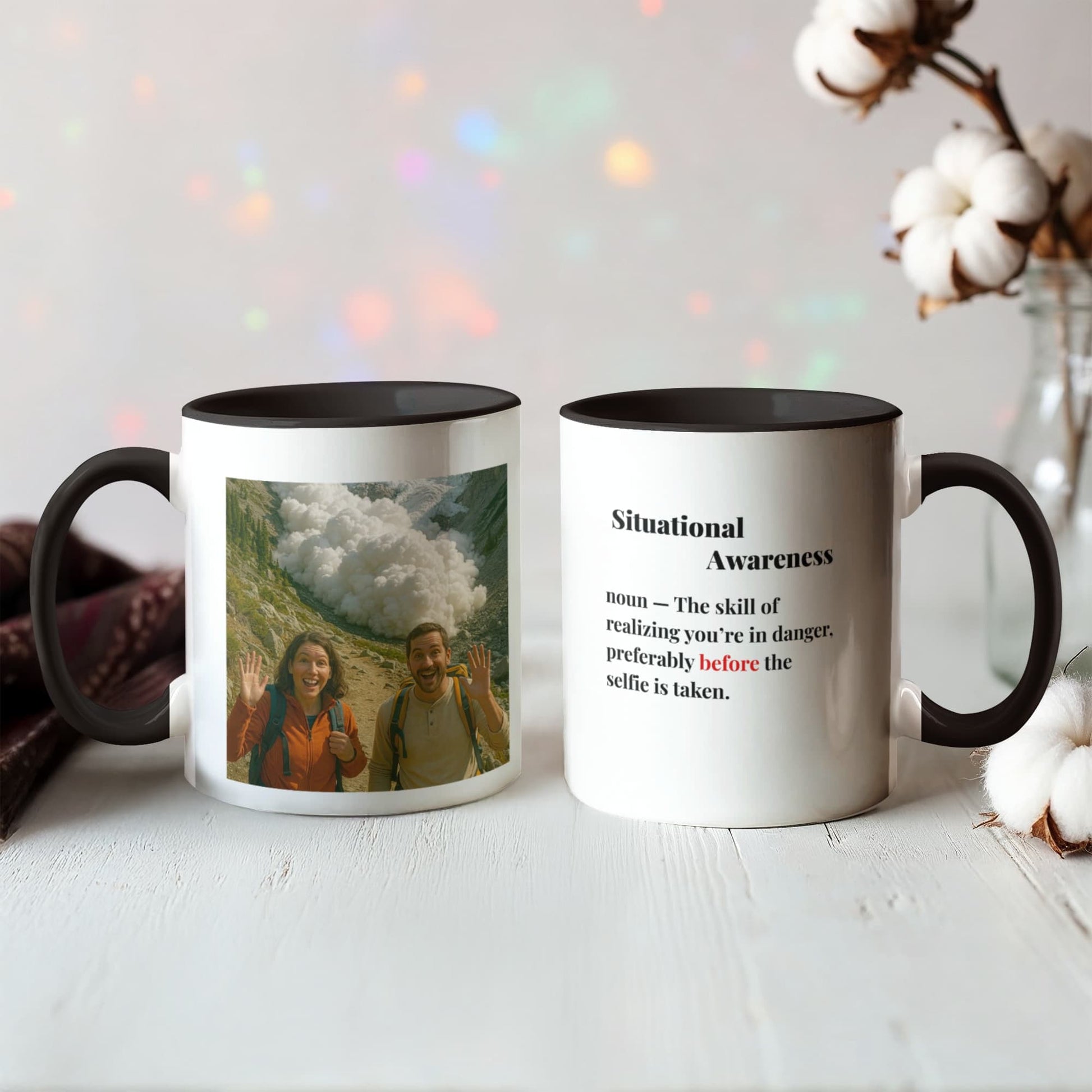 ShineOn Fulfillment Drinkware 11 oz. / Black Avalanche Situational Awareness Coffee Mug - GHR1171