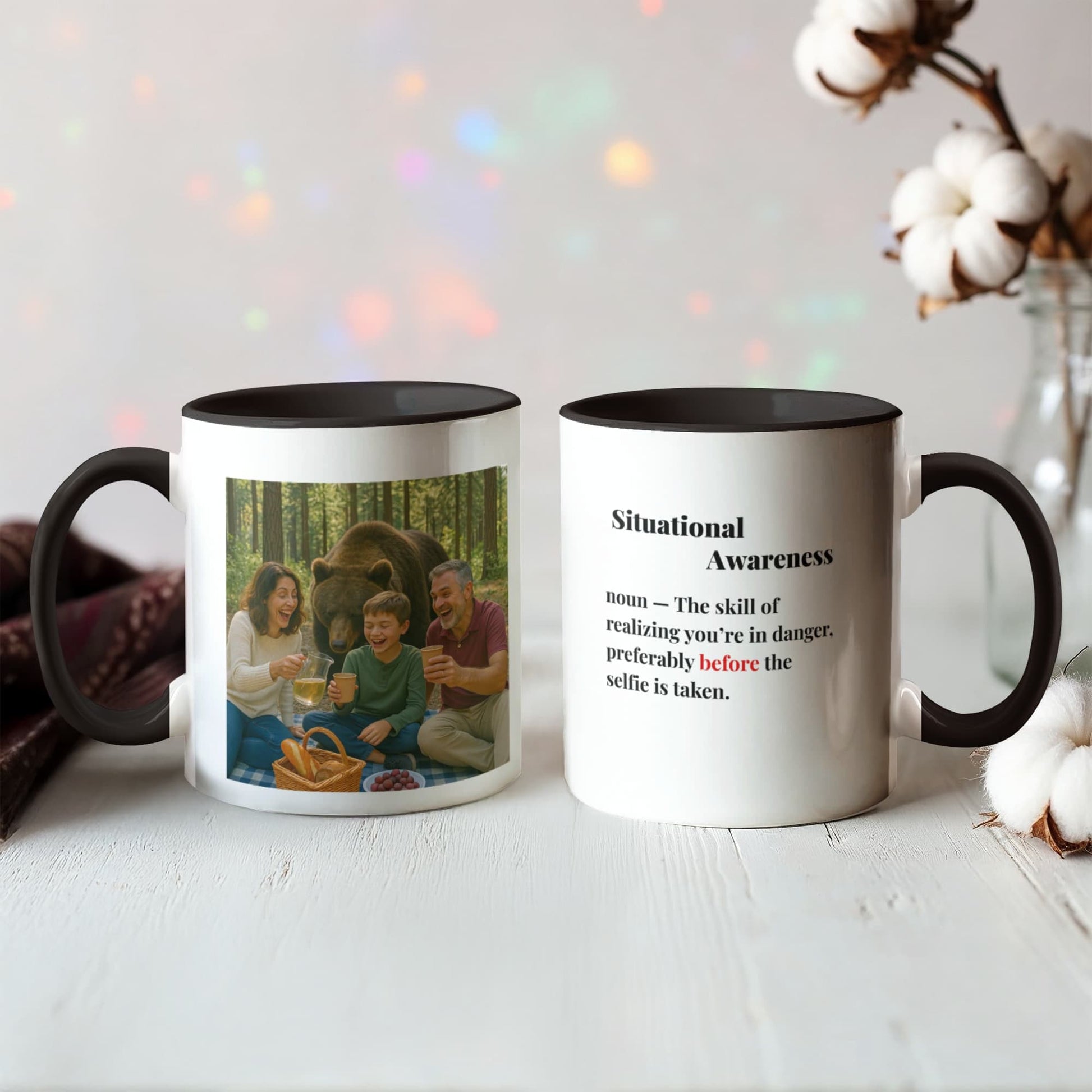 ShineOn Fulfillment Drinkware 11 oz. / Black Bear Situational Awareness Coffee Mug - GHR1169