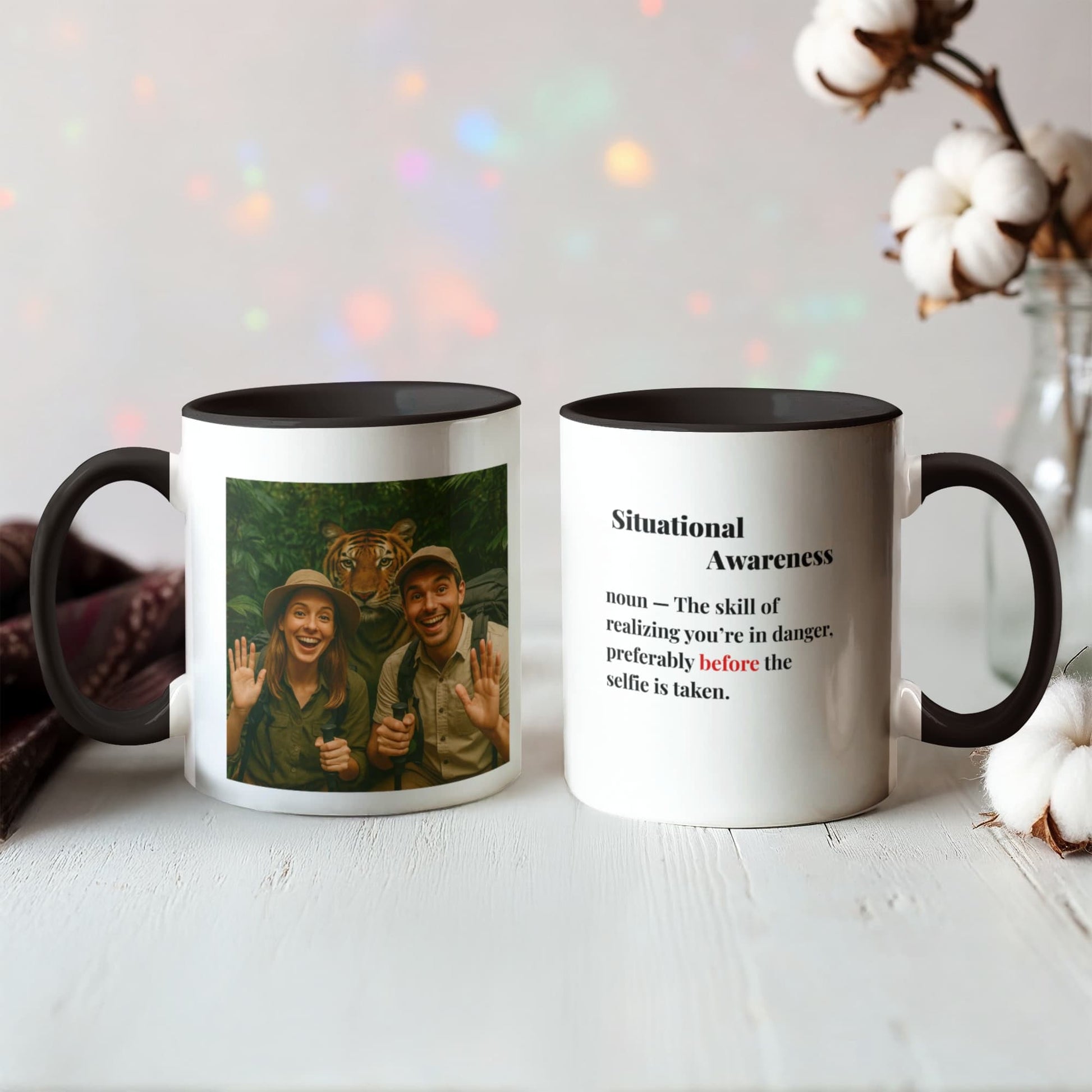 ShineOn Fulfillment Drinkware 11 oz. / Black Tiger Situational Awareness Coffee Mug - GHR1179