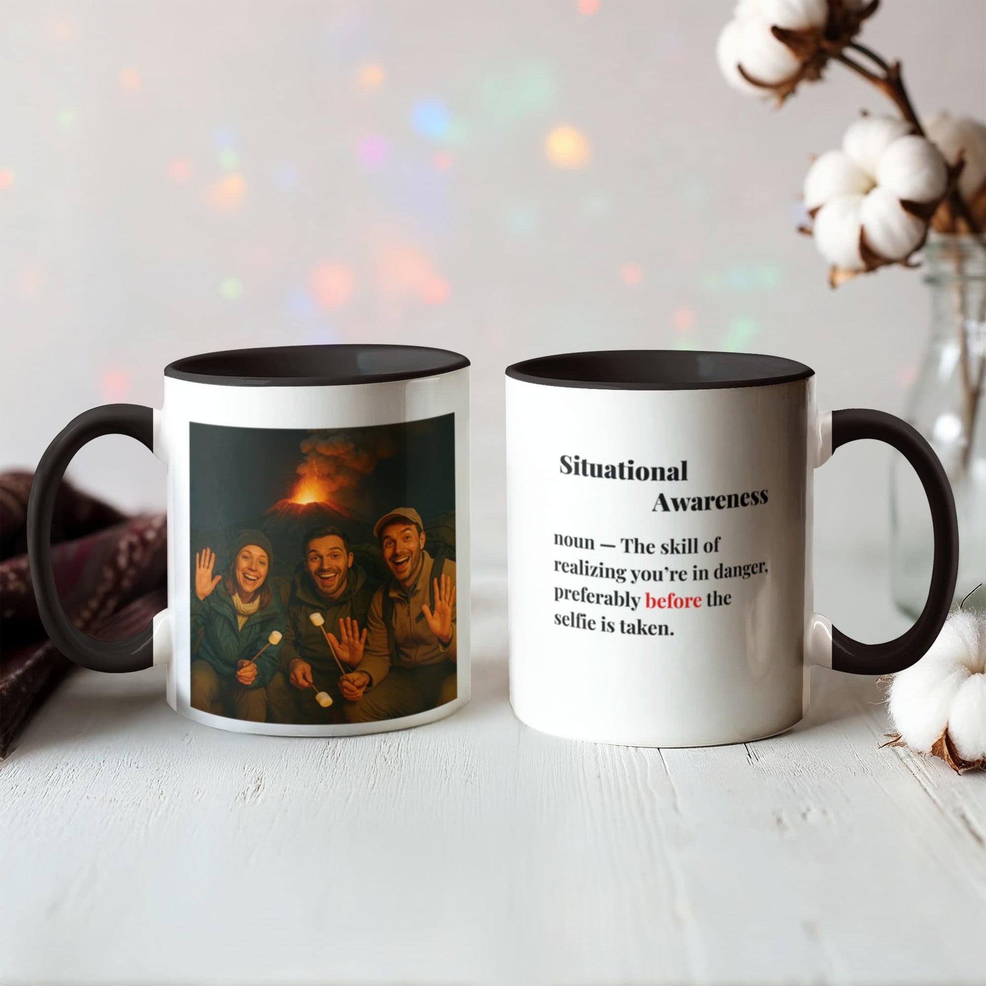 ShineOn Fulfillment Drinkware 11 oz. / Black Volcano Situational Awareness Coffee Mug - GHR1177