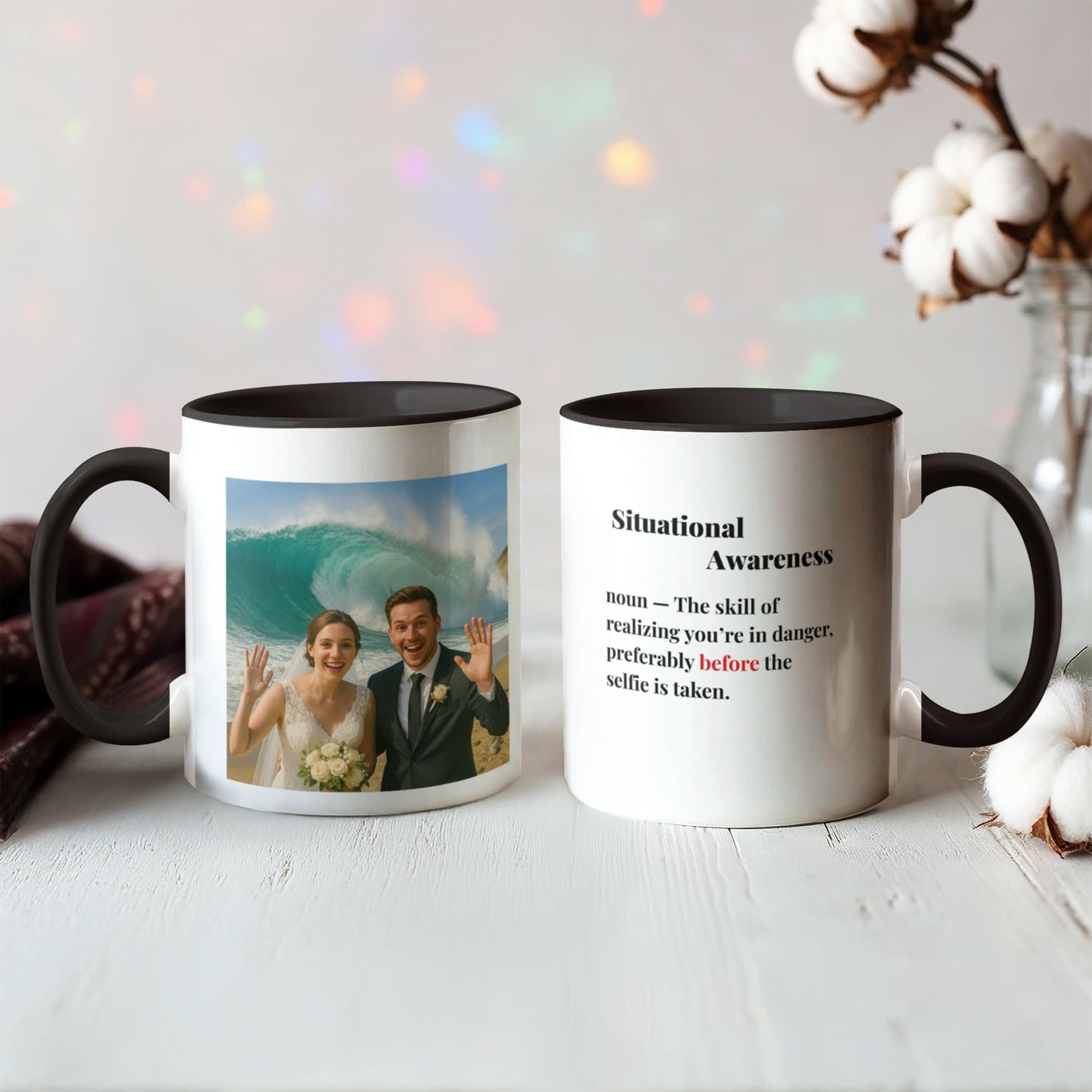 ShineOn Fulfillment Drinkware 11 oz. / Black Wedding Situational Awareness Coffee Mug - GHR1173