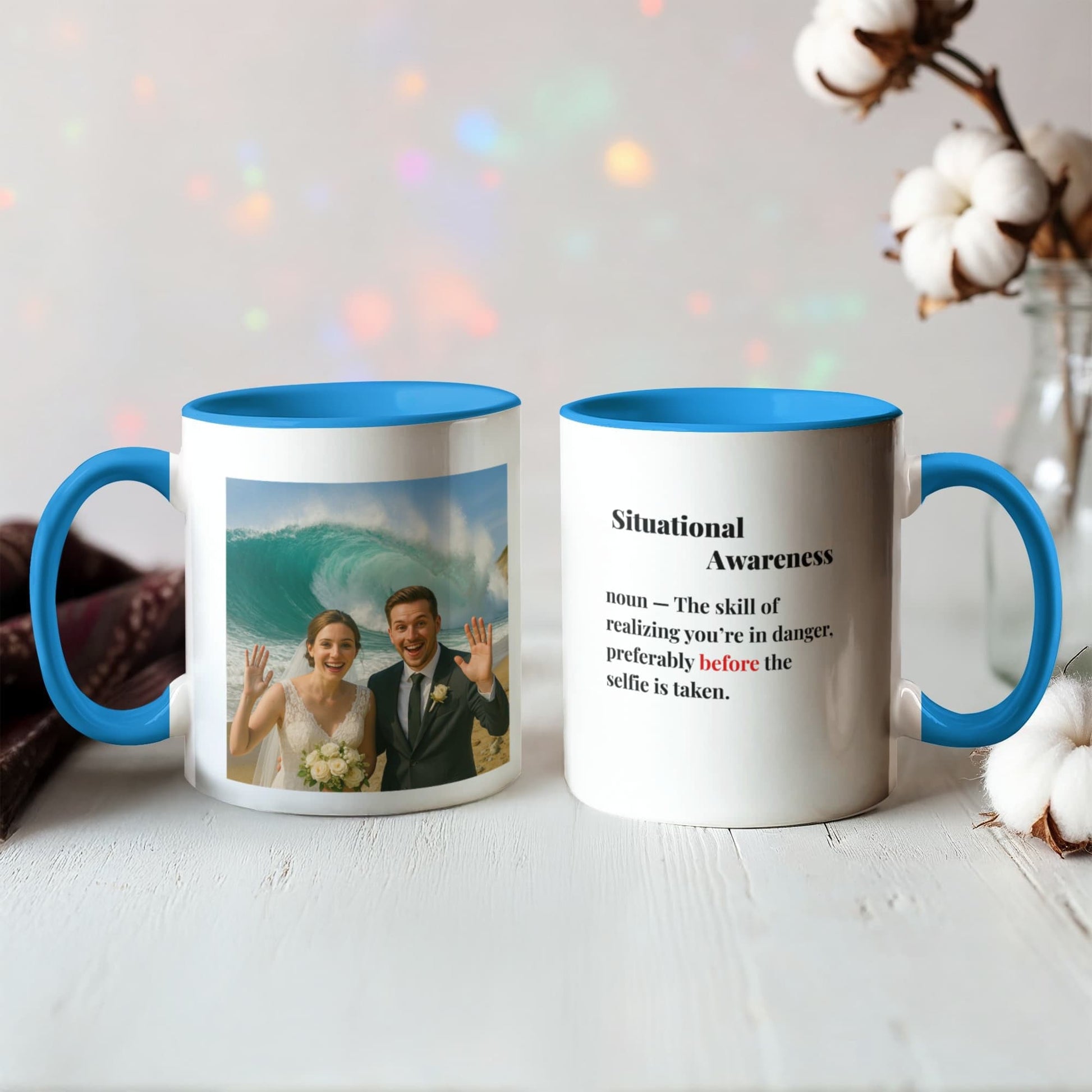 ShineOn Fulfillment Drinkware 11 oz. / Light Blue Wedding Situational Awareness Coffee Mug - GHR1173