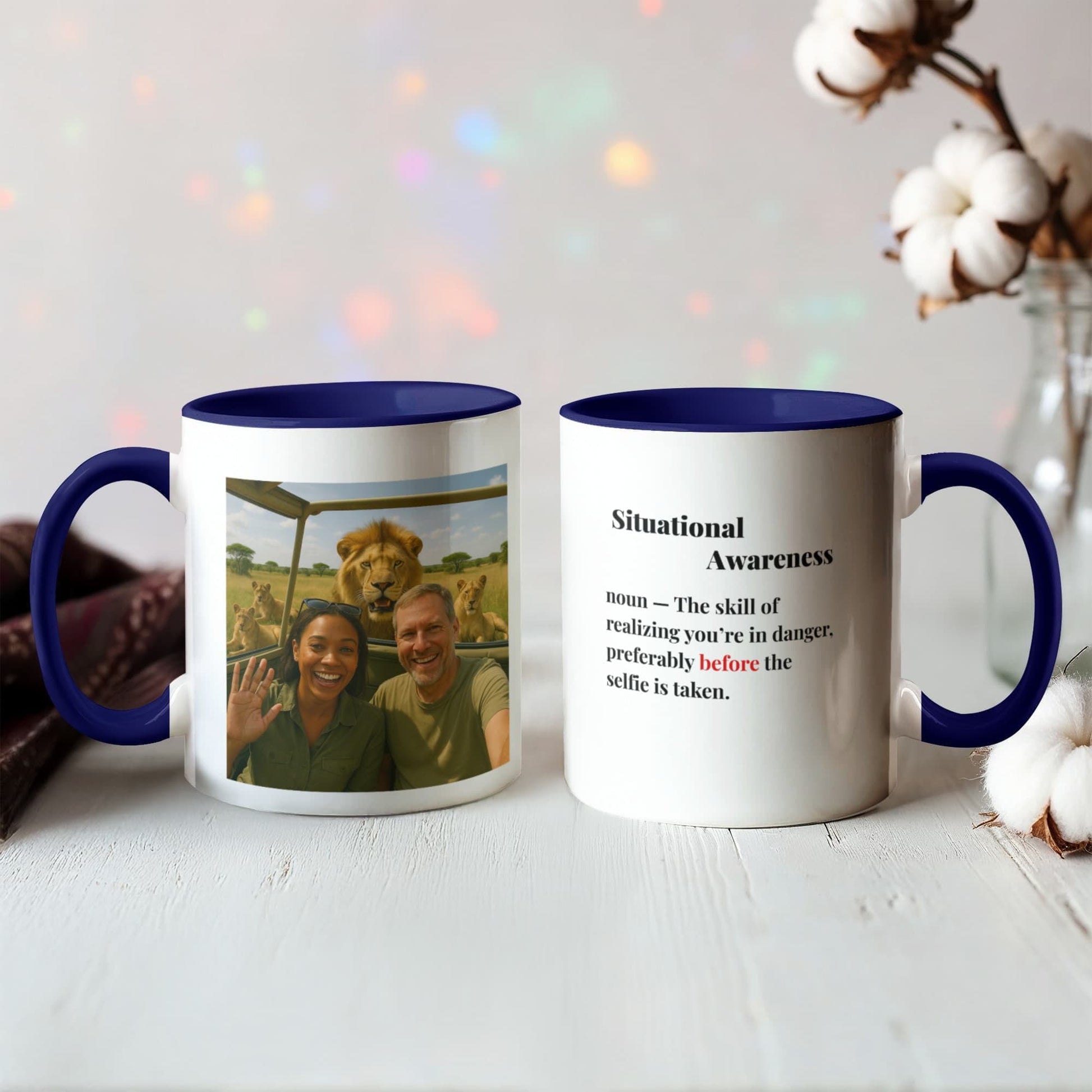 ShineOn Fulfillment Drinkware 11 oz. / Midnight Blue Lion Situational Awareness Coffee Mug - GHR1165