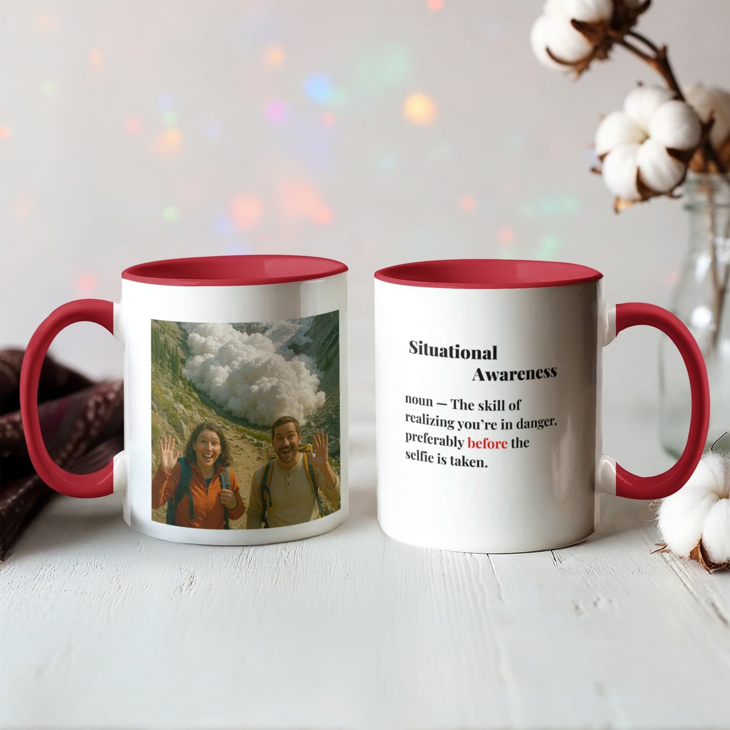 ShineOn Fulfillment Drinkware 11 oz. / Red Avalanche Situational Awareness Coffee Mug - GHR1171