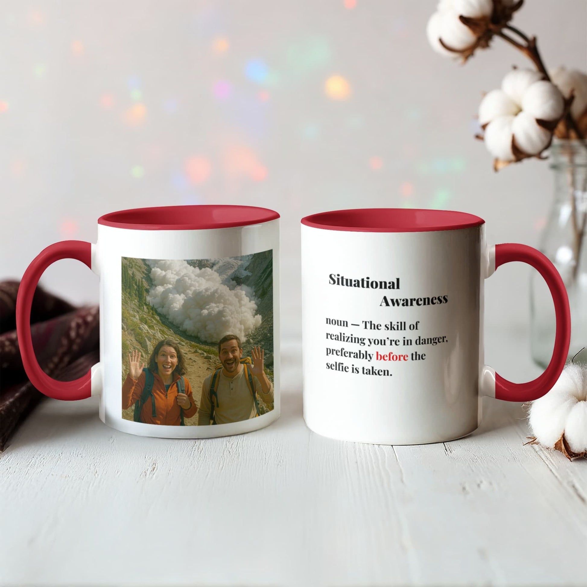 ShineOn Fulfillment Drinkware 11 oz. / Red Avalanche Situational Awareness Coffee Mug - GHR1171