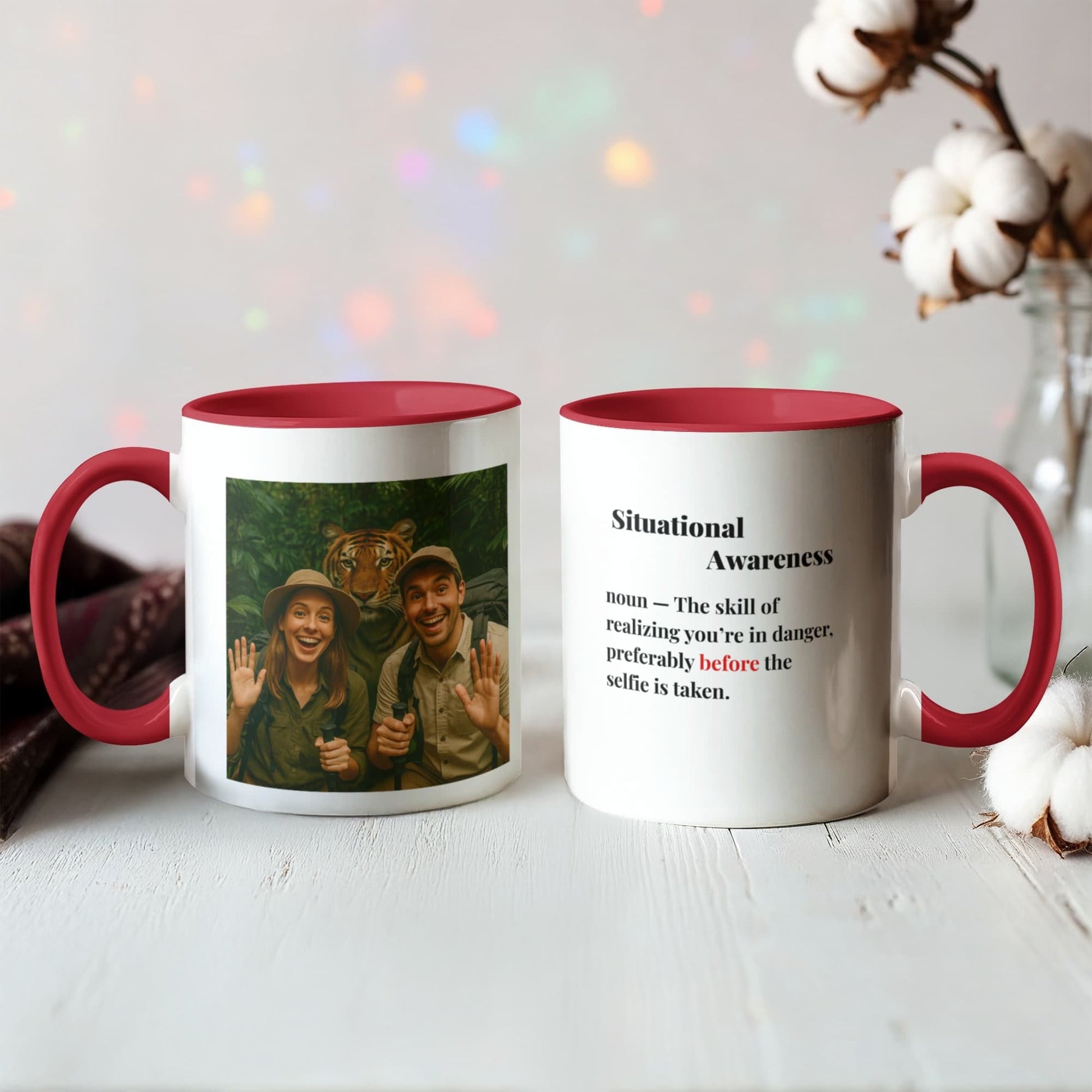 ShineOn Fulfillment Drinkware 11 oz. / Red Tiger Situational Awareness Coffee Mug - GHR1179