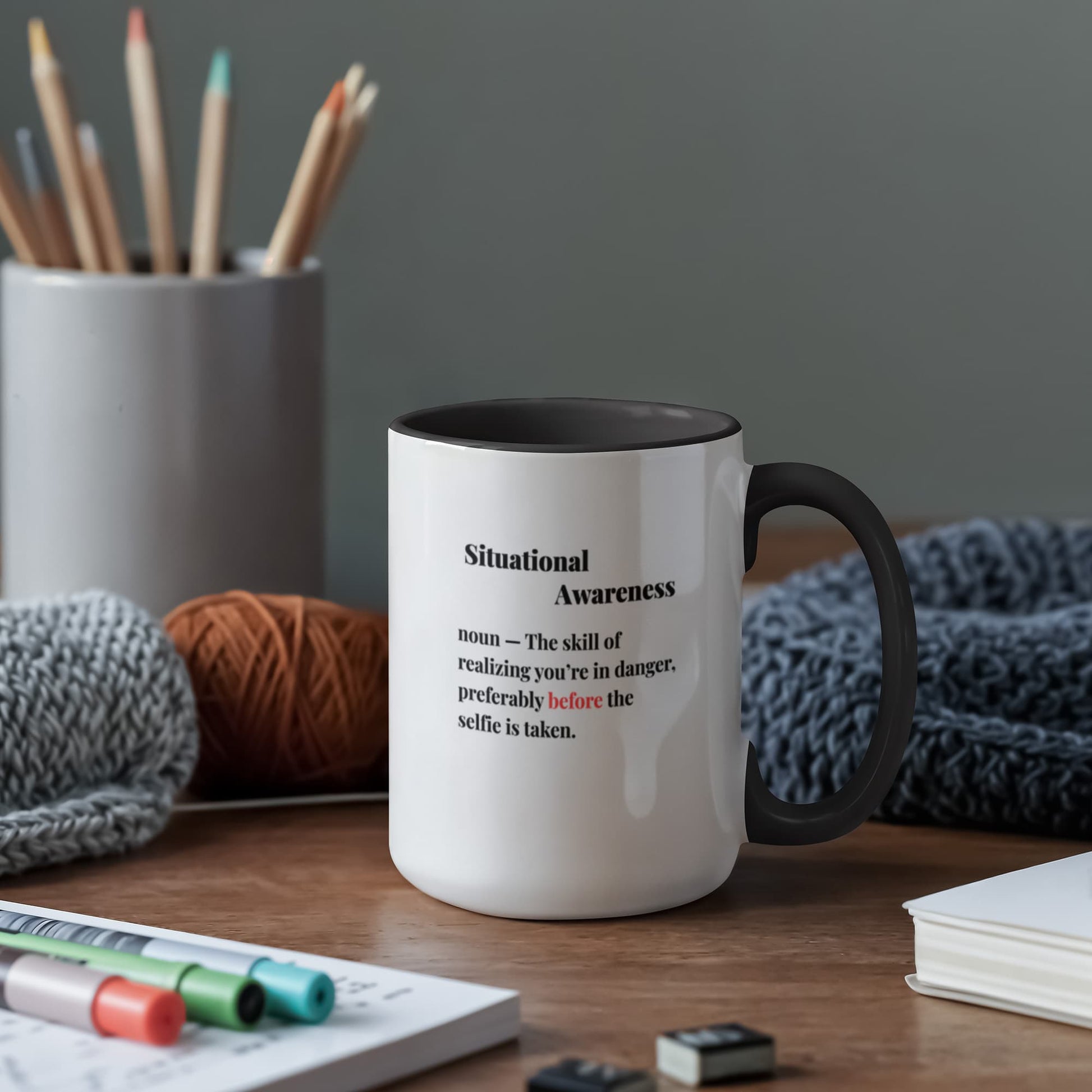 ShineOn Fulfillment Drinkware 15 oz. / Black Avalanche Situational Awareness Coffee Mug - GHR1171