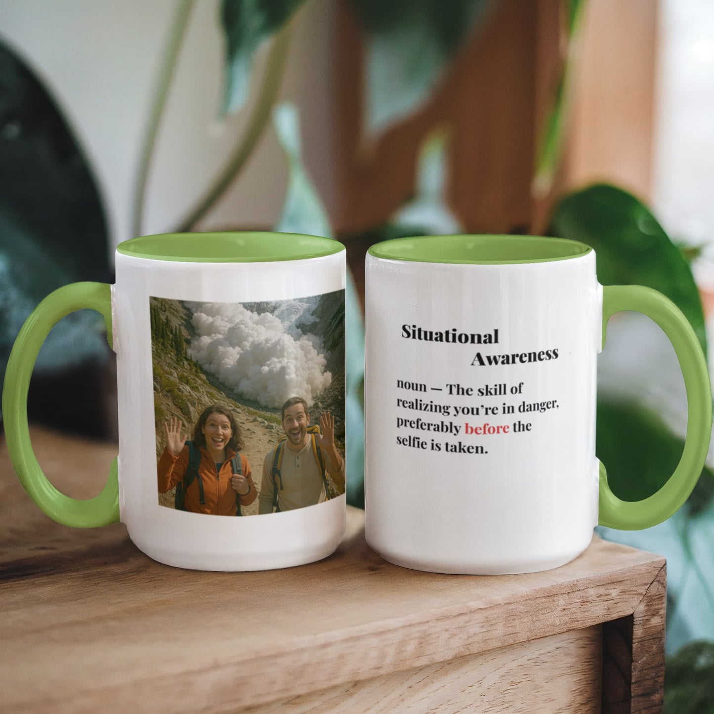 ShineOn Fulfillment Drinkware 15 oz. / Light Green Avalanche Situational Awareness Coffee Mug - GHR1171